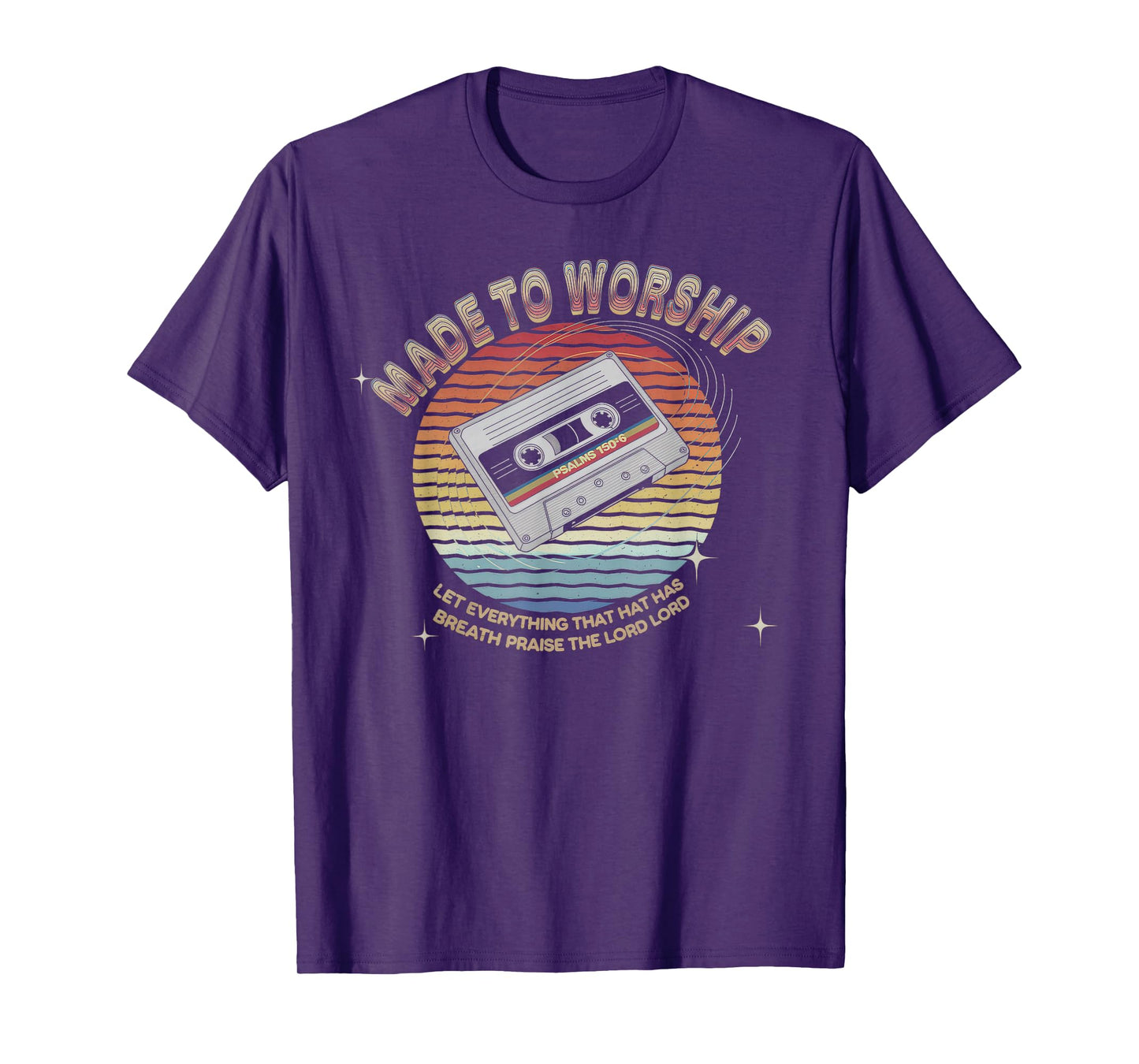 Worship Tshirt Christian Music Retro Cassette Psalms 150:6 T-Shirt