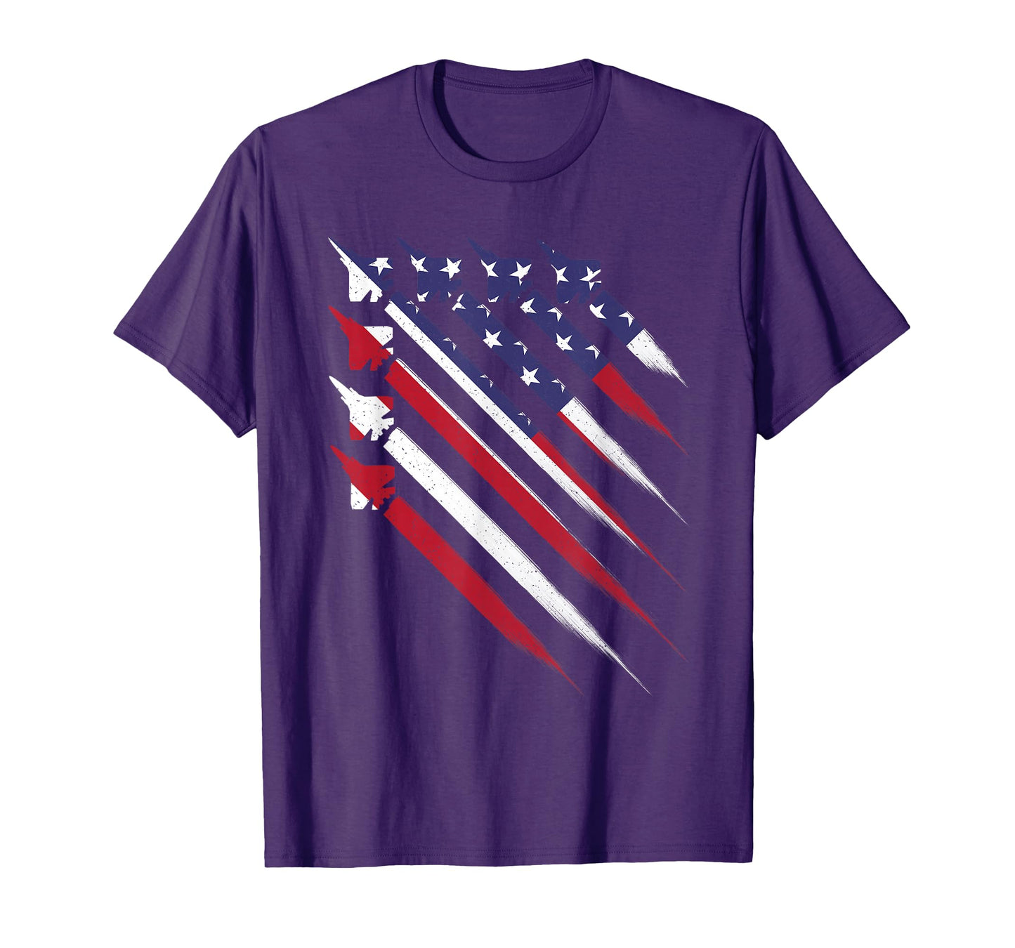 Patriotic 4th Of July Jet USA American Flag Men Boys T-Shirt