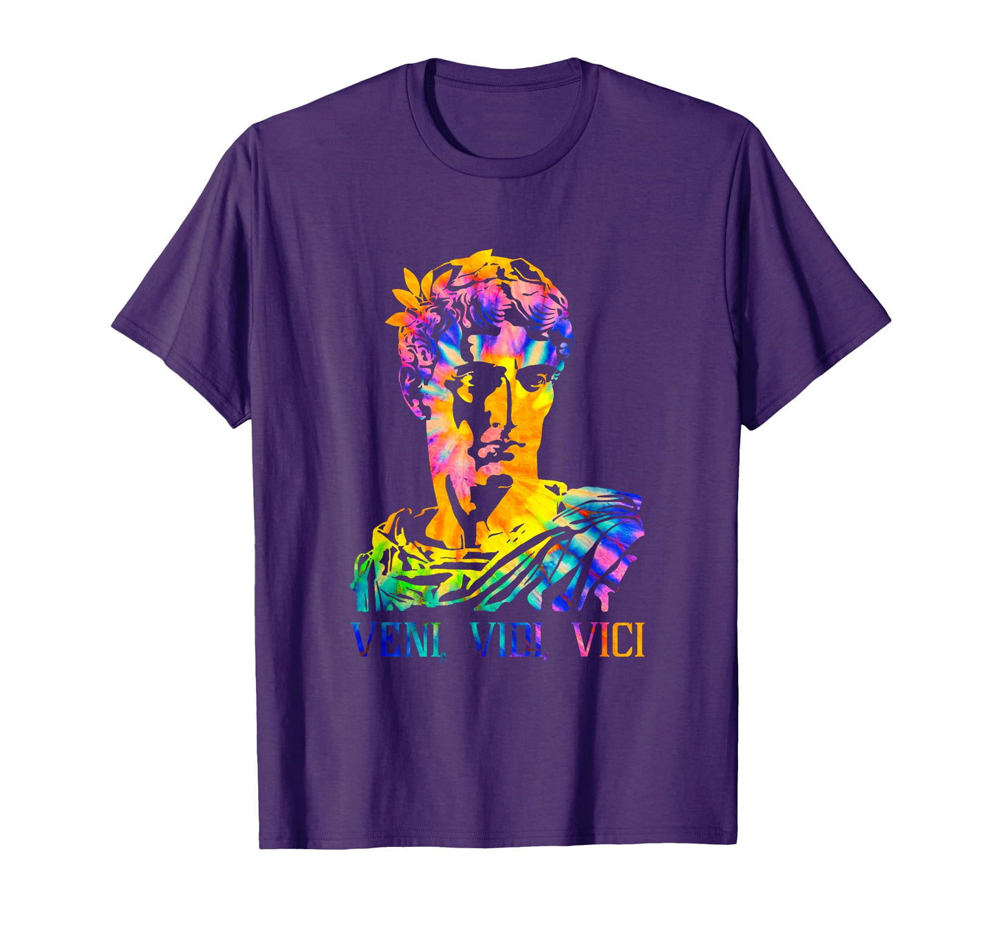 Julius Caesar Portrait With Tie Dye Pattern Veni Vidi Vici T-Shirt