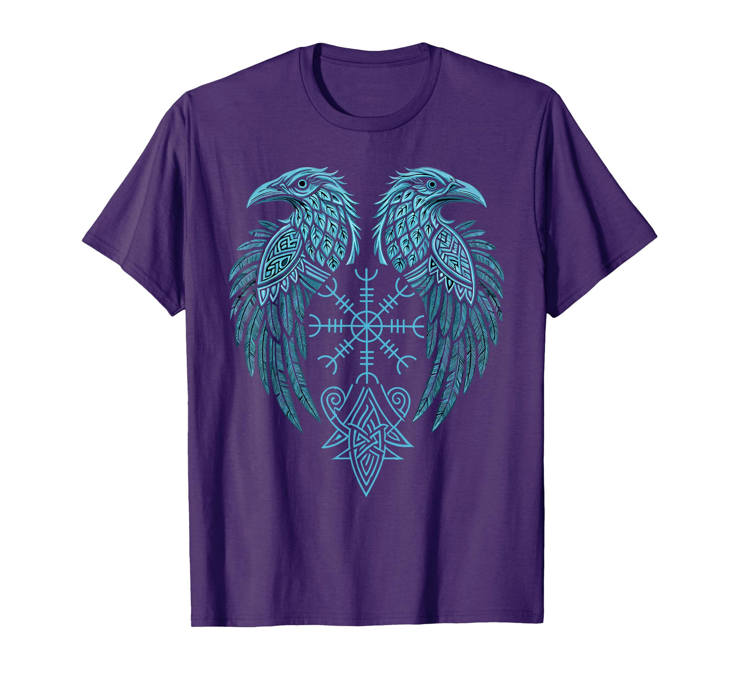 Aegishjalmur - Norse Symbol - Huginn & Muninn Viking Raven T-Shirt