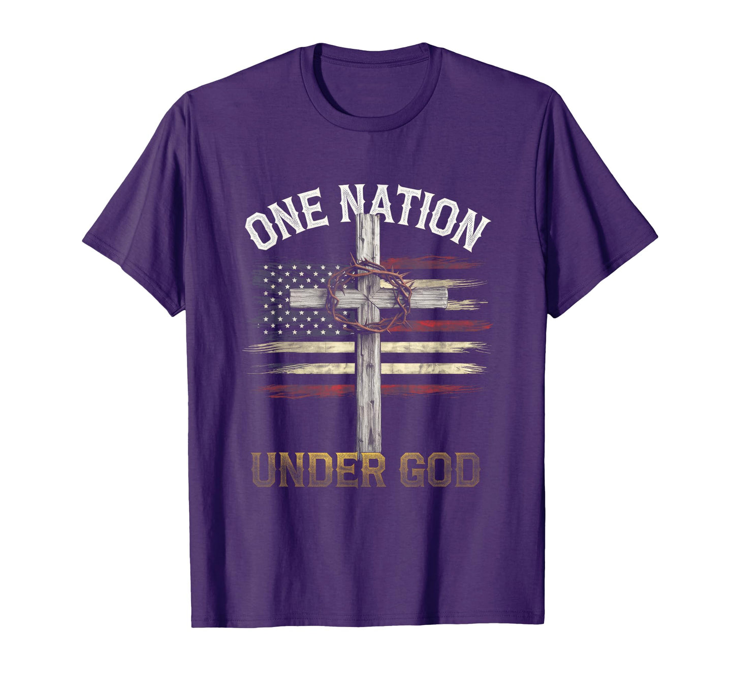 One Nation Under God - American Flag Christian T-Shirt