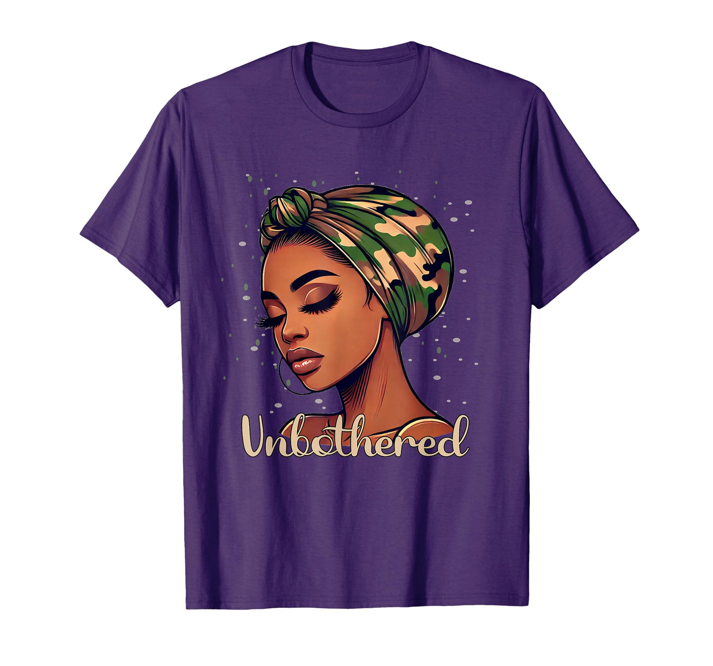 Unbothered Camo Scarf Black Woman Camouflage T-Shirt