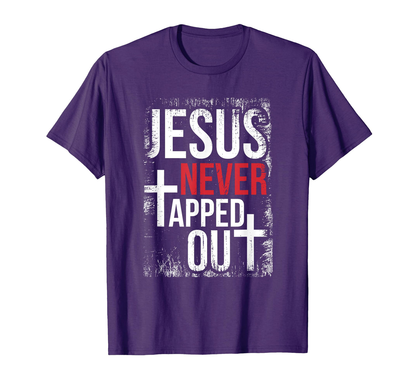 Jesus Never Tapped Out Christian Wrestling Faith Christian T-Shirt