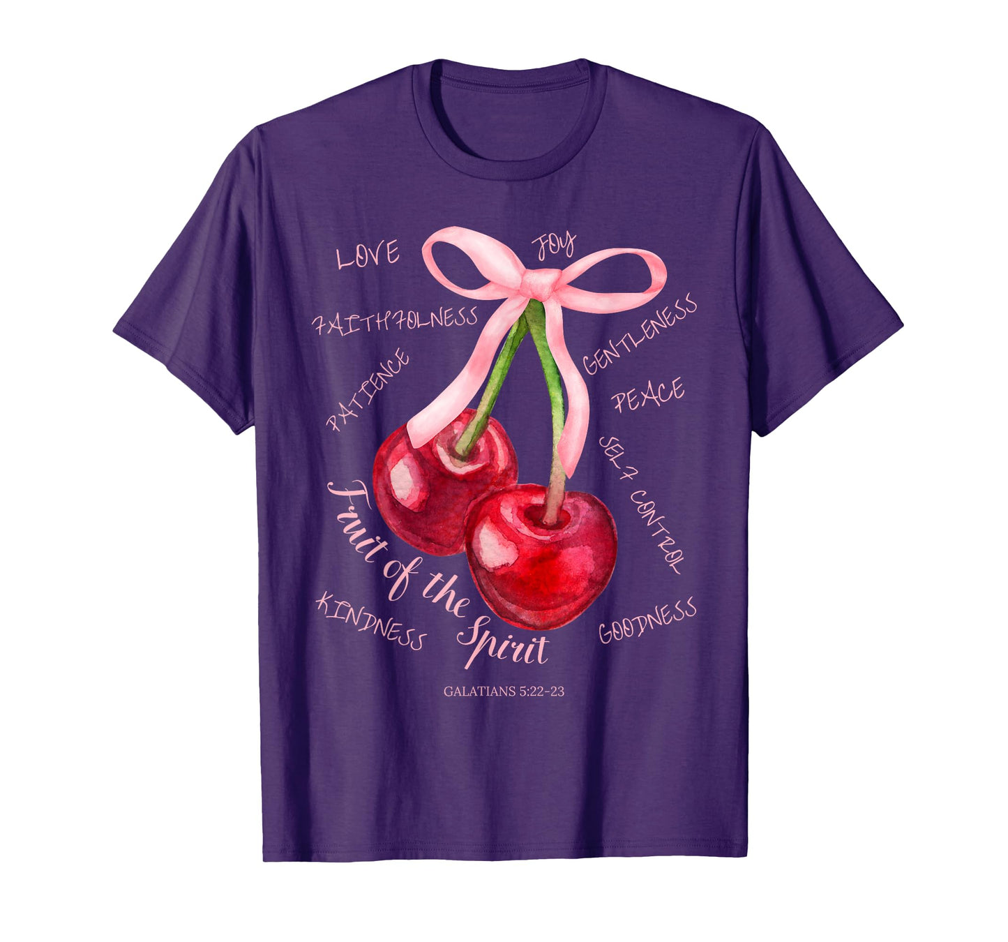 Fruit of the Spirit Christian Cherries Coquette Aesthetic T-Shirt
