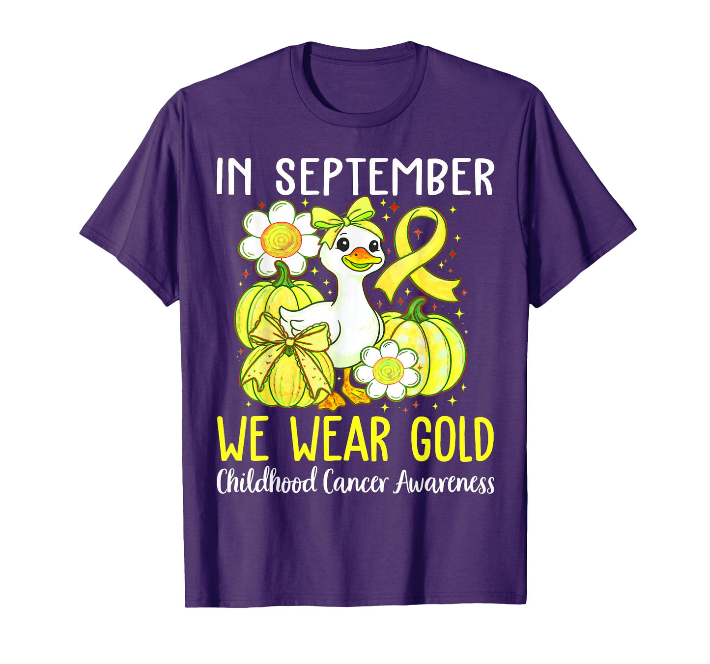 in September We Wear Gold Childhood Cancer Awareness Ribbon T-Shirt