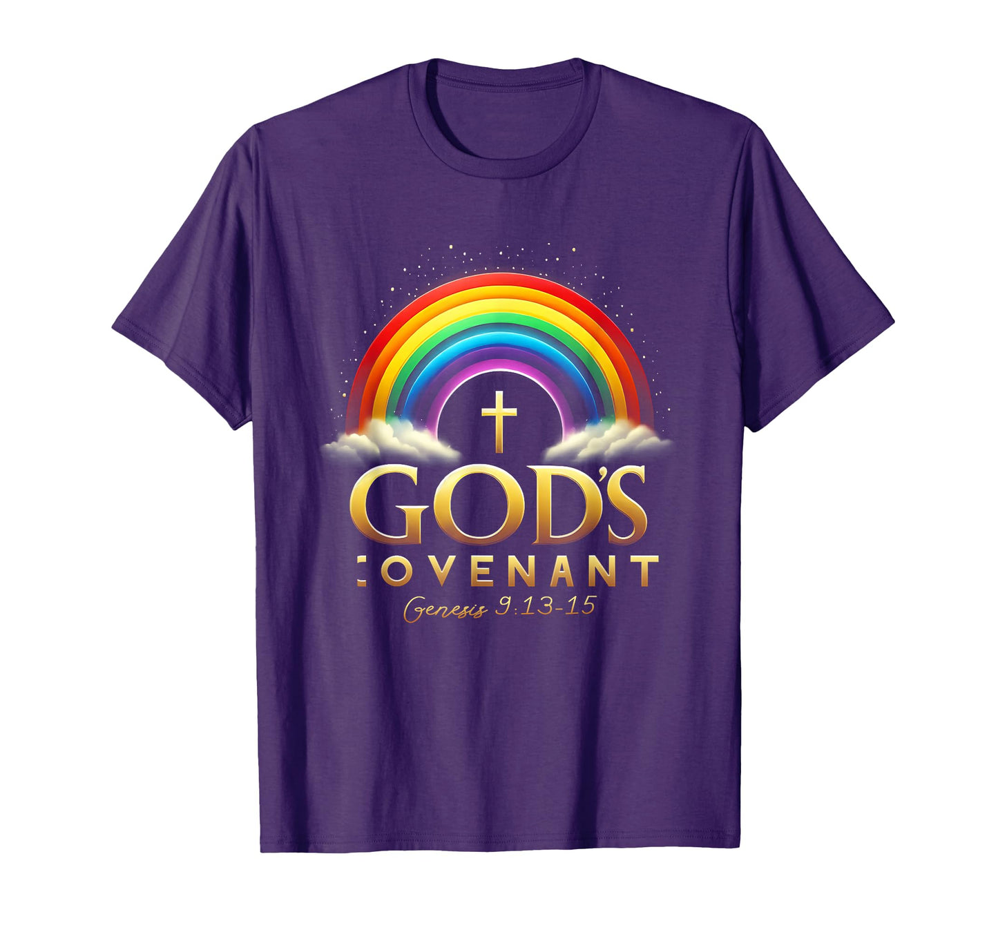 God's Covenant Genesis 9 13-15 Rainbow God's Believers Bible T-Shirt