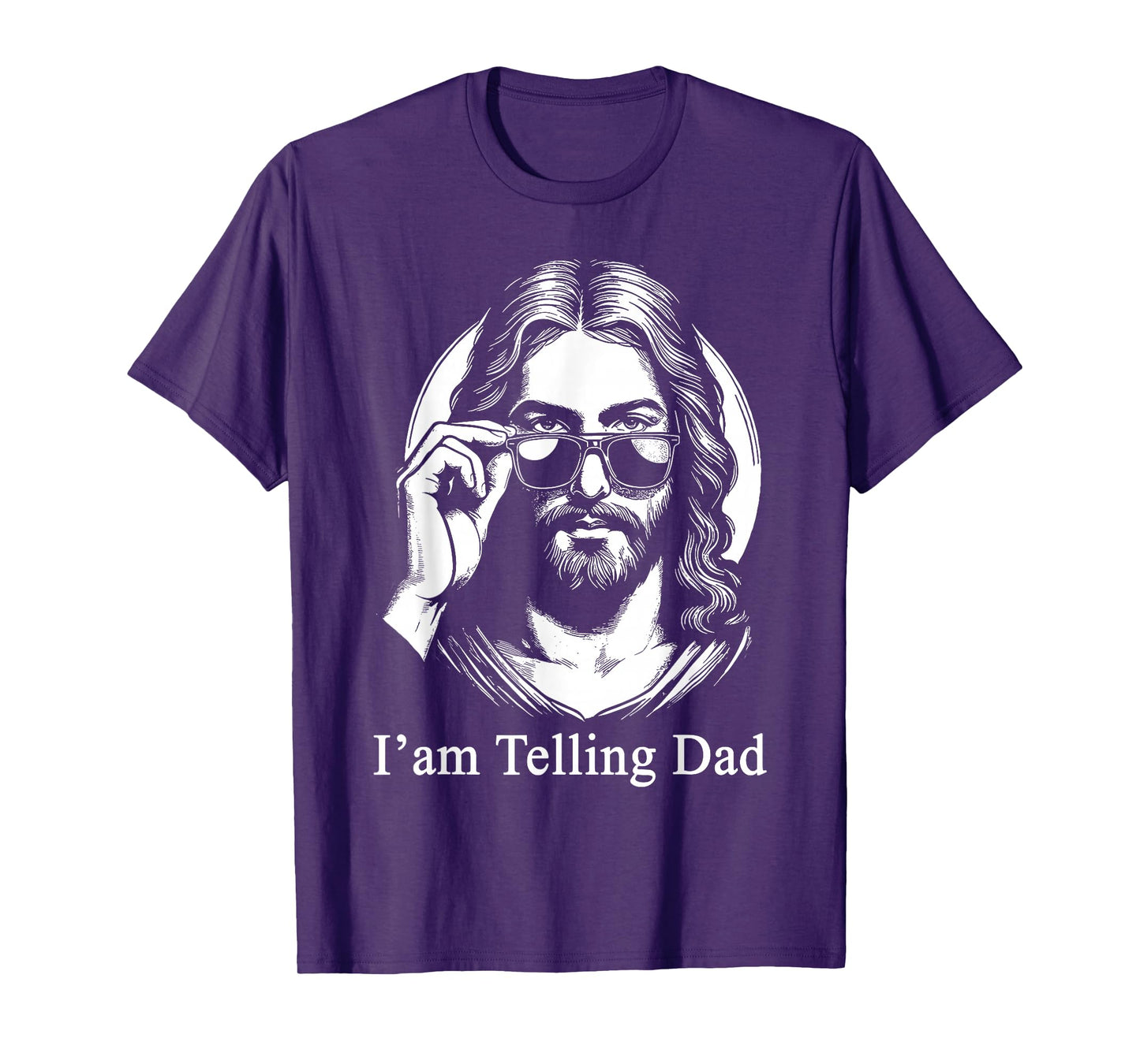 I'm Telling Dad Jesus Sunglasses Faith Humor T-Shirt