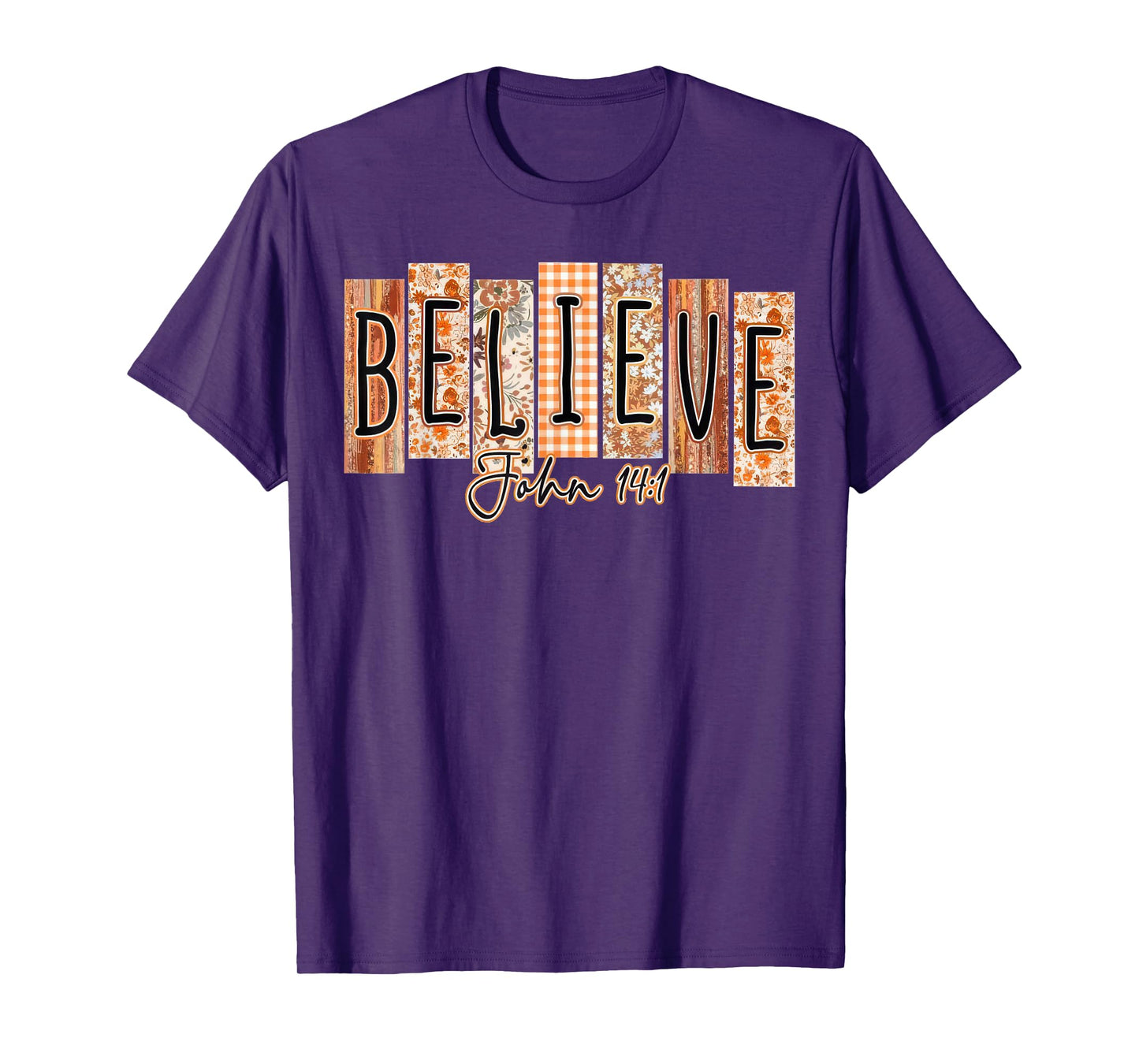 Believe John 14:1 Fall Christian Autumn Bible Pumpkin T-Shirt