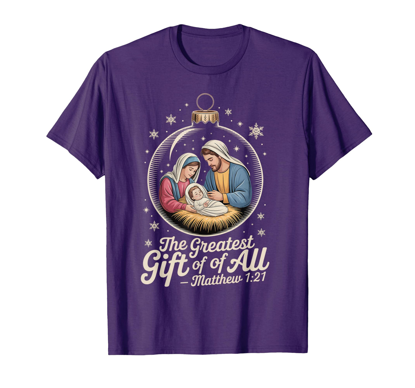 Greatest Gift of All Jesus Nativity Scene Christmas Faith T-Shirt