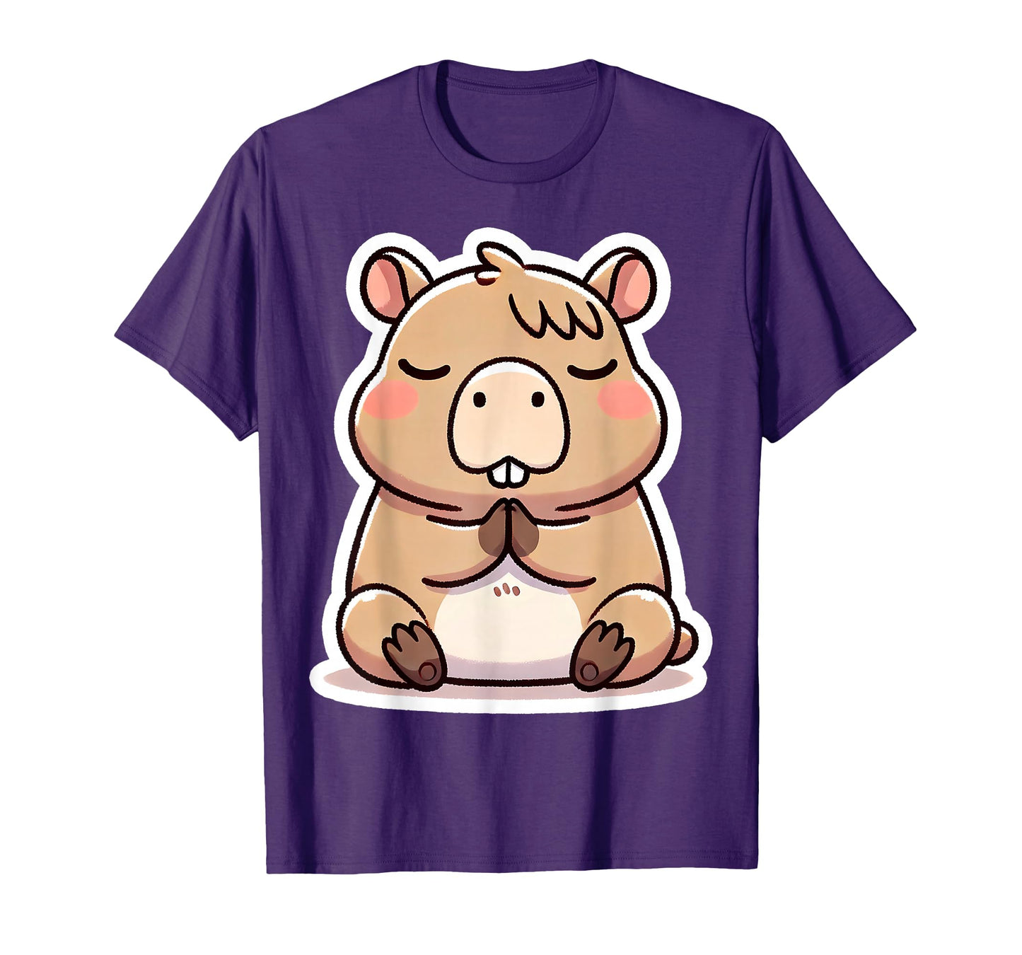 Capybara Praying to Jesus Christ Cute Christian Kid God Pray T-Shirt