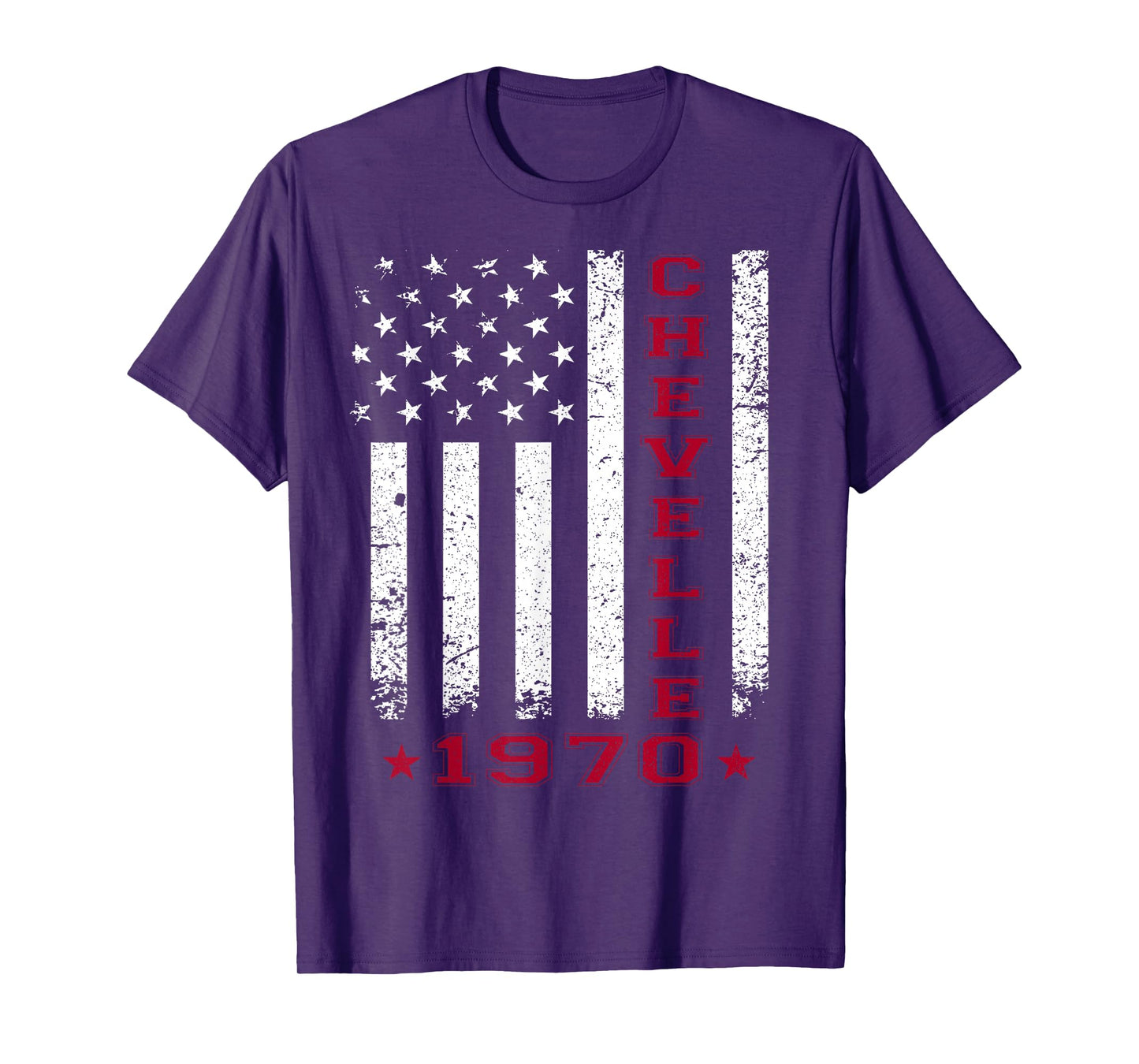 American Flag Jersey Style Chevelle 70 1970 Muscle Car T-Shirt