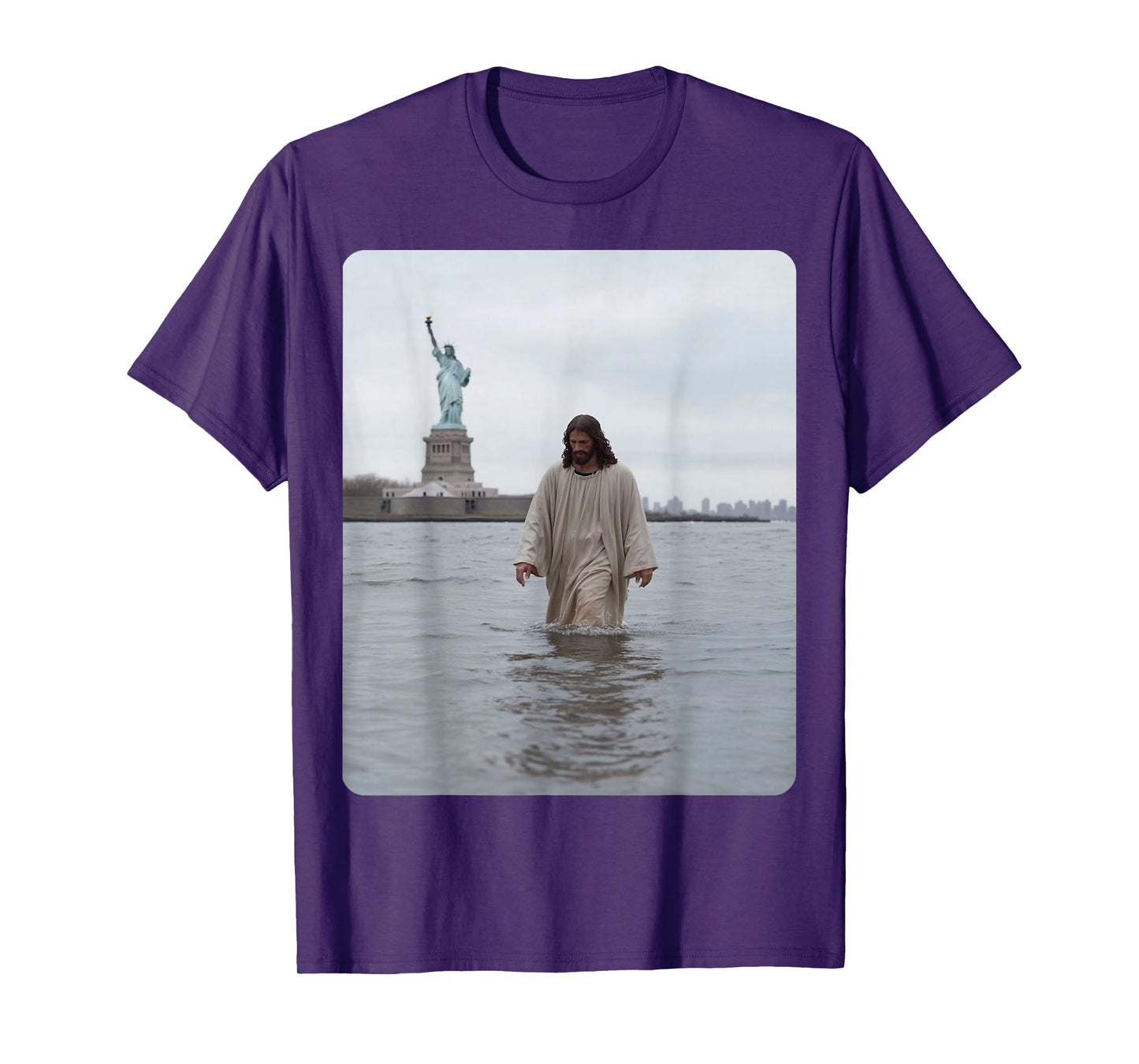Jesus Christ The Statue of Liberty USA New York Christian T-Shirt