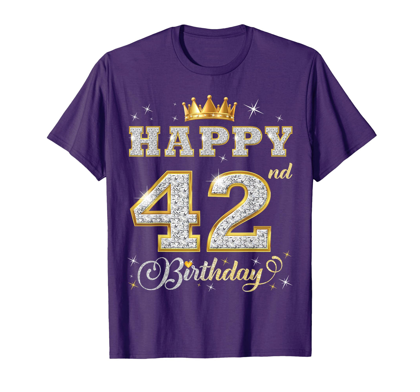Happy 42nd Birthday 42 Years Old Women Men Birthday Party T-Shirt
