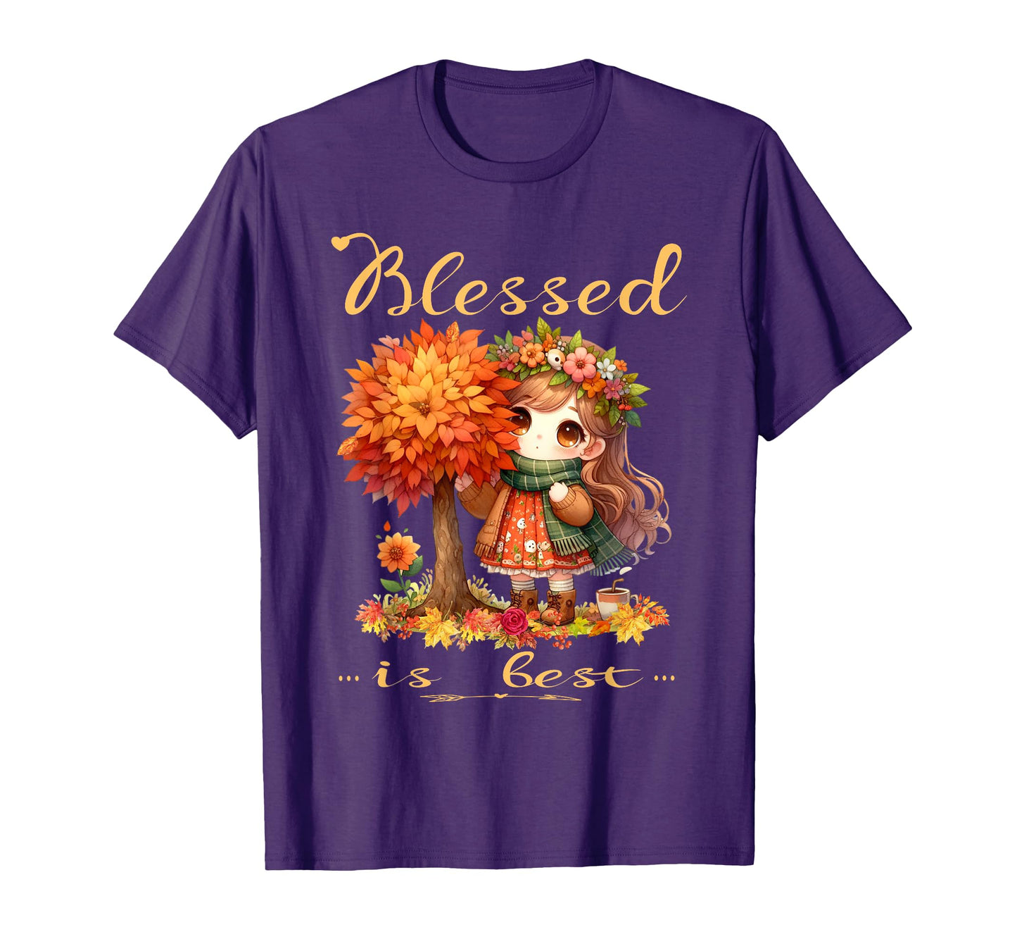 Blessed is Best Fall & Autumn Harvest Cute Vintage Girl T-Shirt