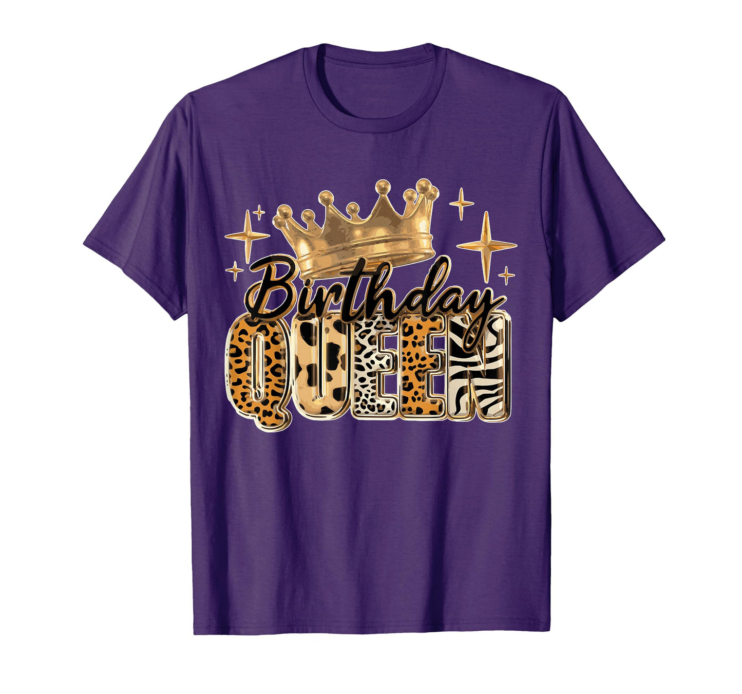 Birthday Queen Golden Crown American Afro Girls Women party T-Shirt