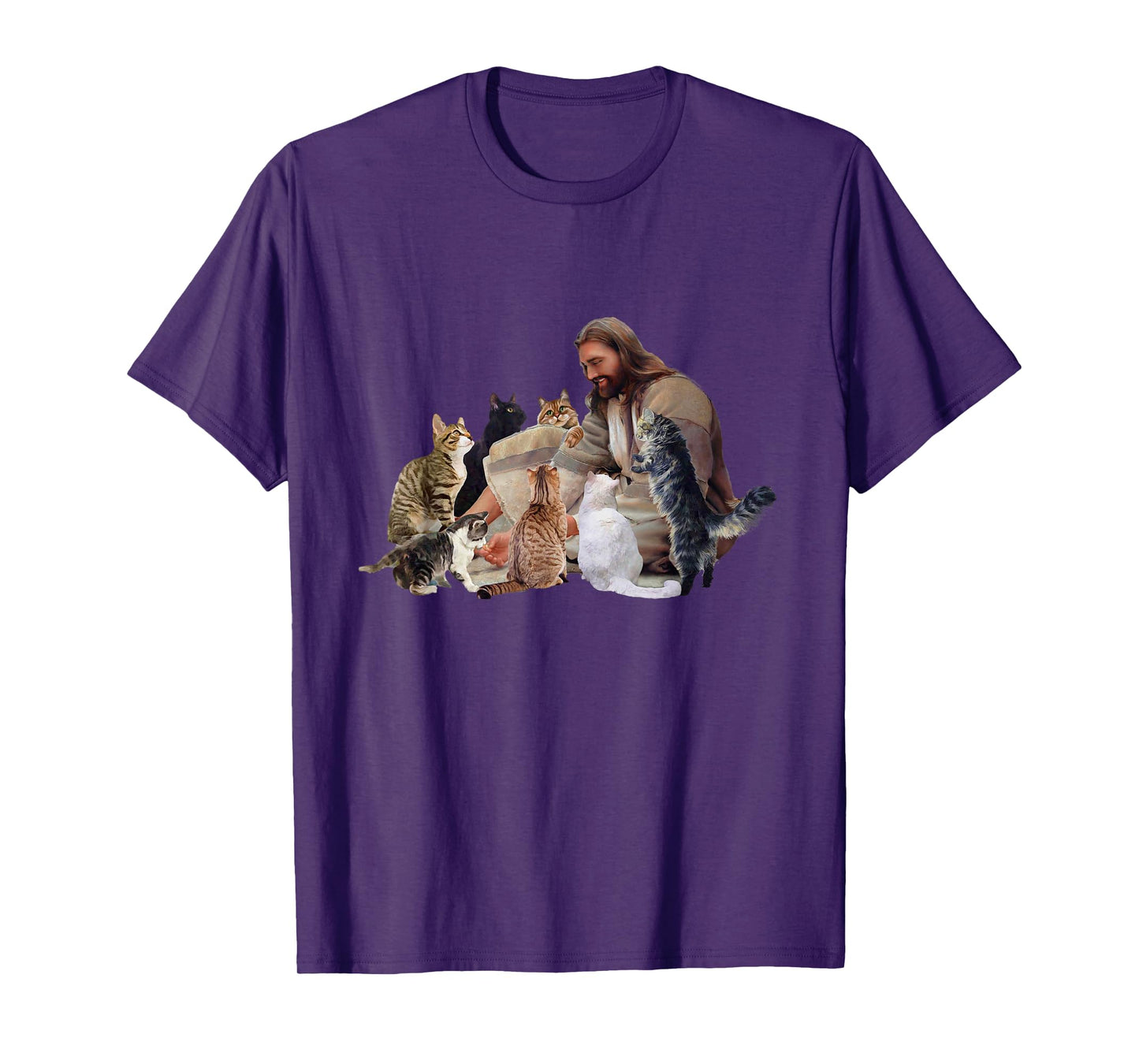 Jesus Hugs Cats Funny Cats T-Shirt