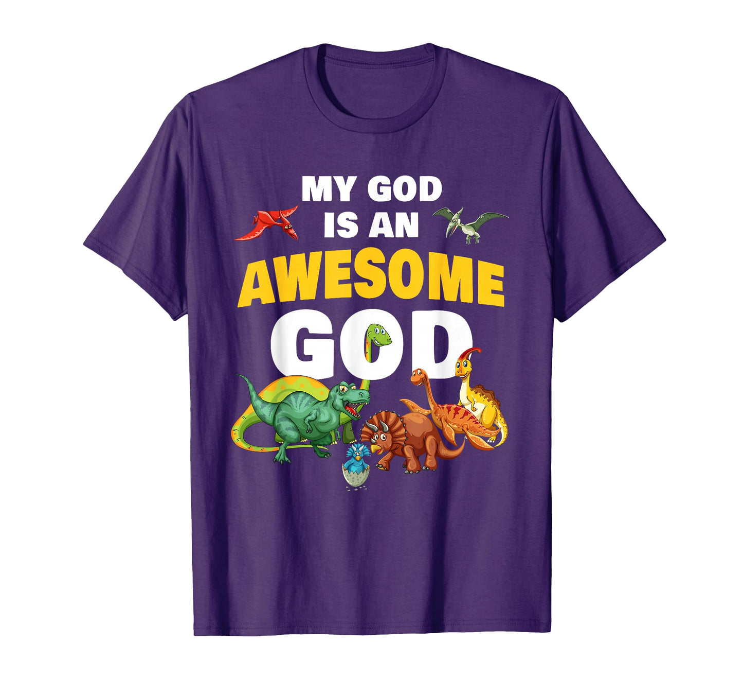My GOD is an Awesome GOD – Christian Faith Kids Dinosaur T-Shirt
