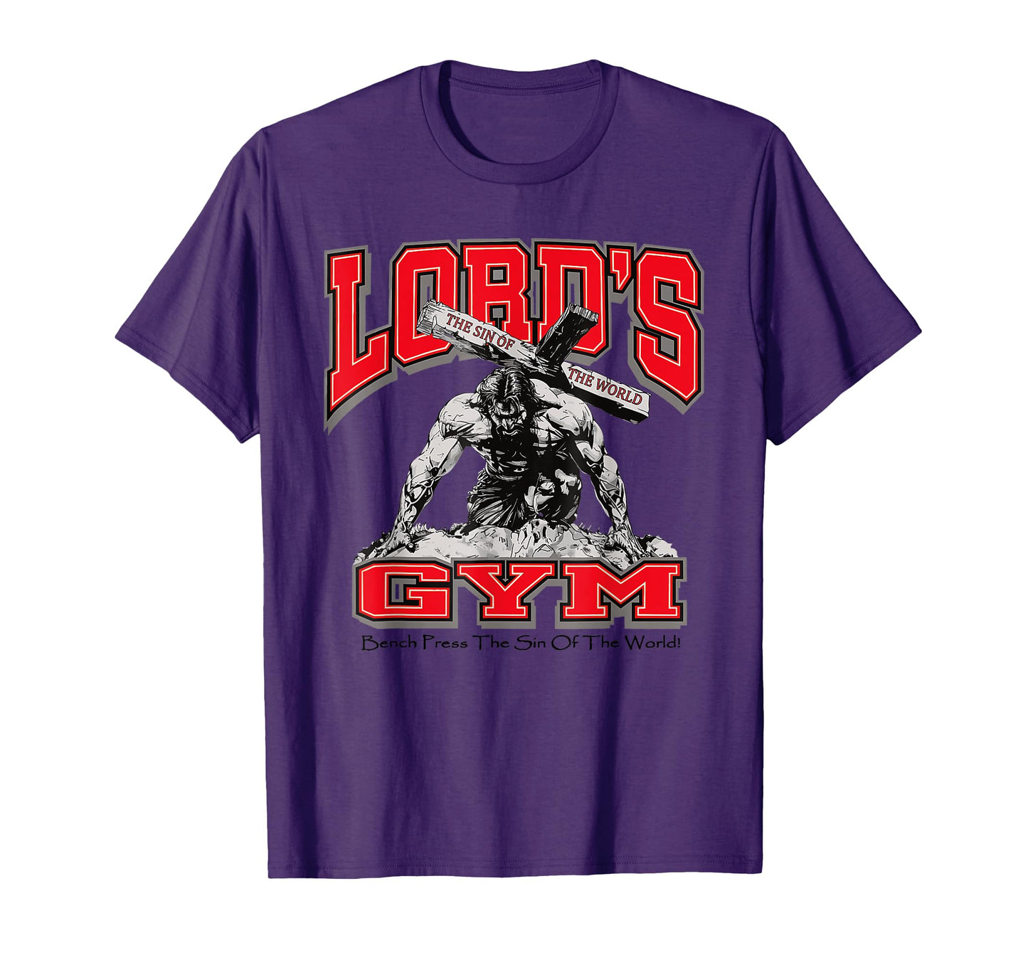 Lords Gym Bench Press The Sin Of The World, Christian Jesus T-Shirt