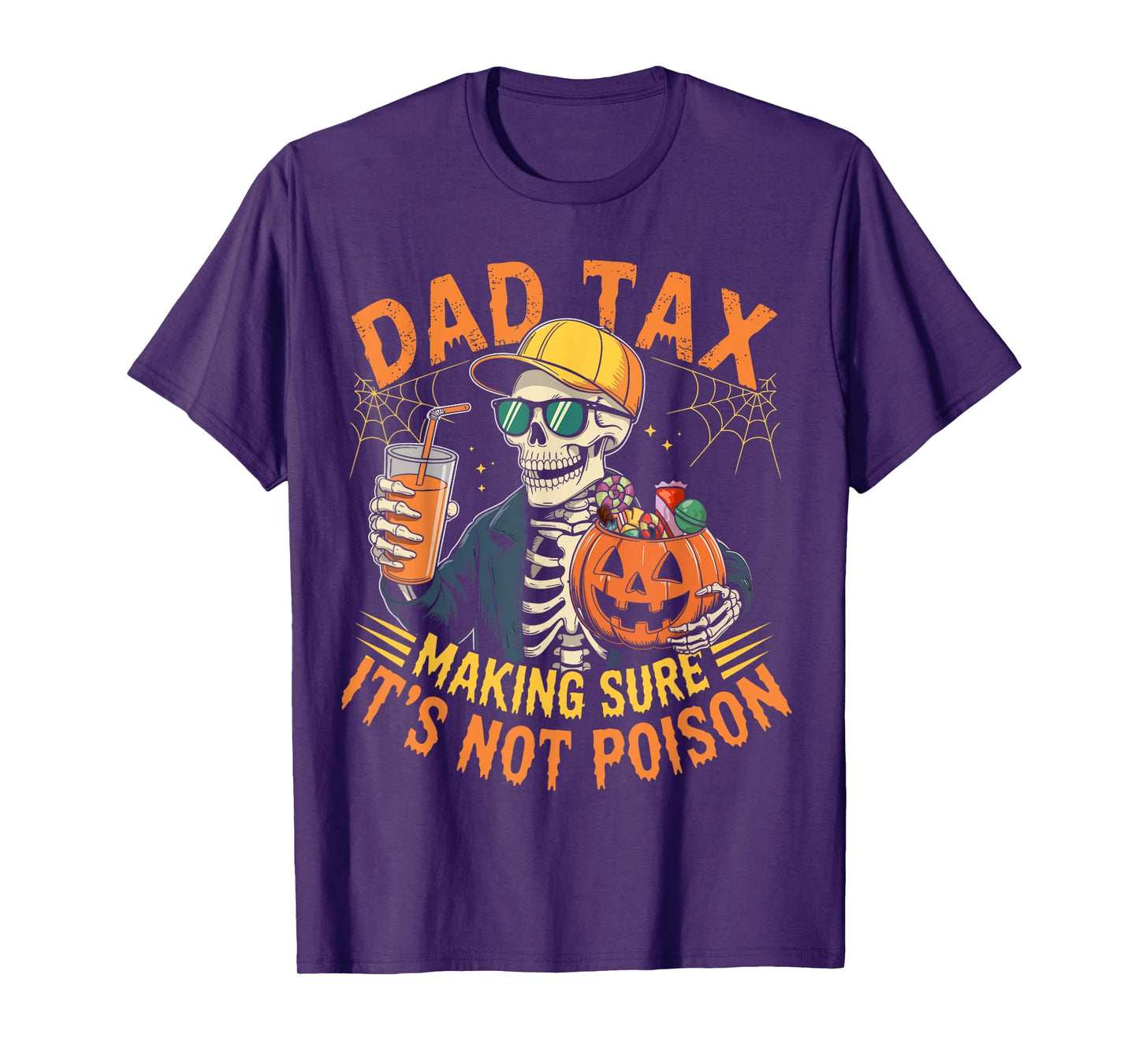 Dad Tax Halloween Pumpkin Candy Funny Skull Men Dad Joke T-Shirt