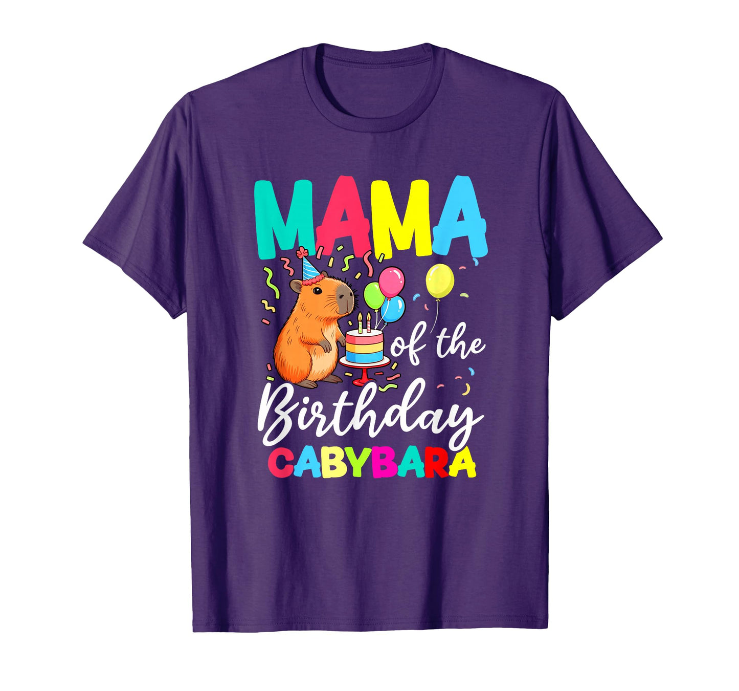 Mama of The Birthday Capybara Girl Bday Party Family T-Shirt