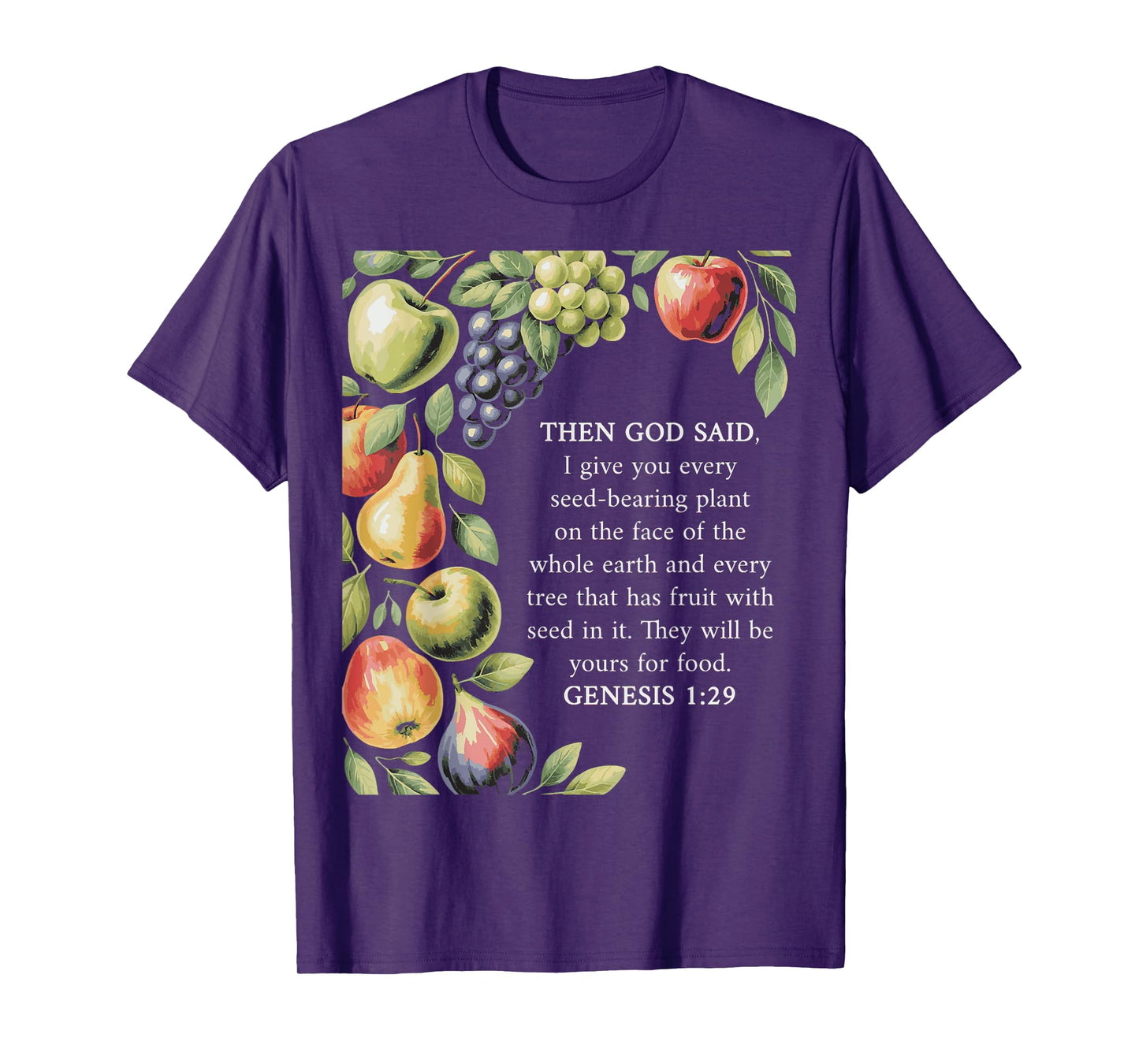 Genesis 1:29 Plant Based Diet Vegan Bible Verse T-Shirt