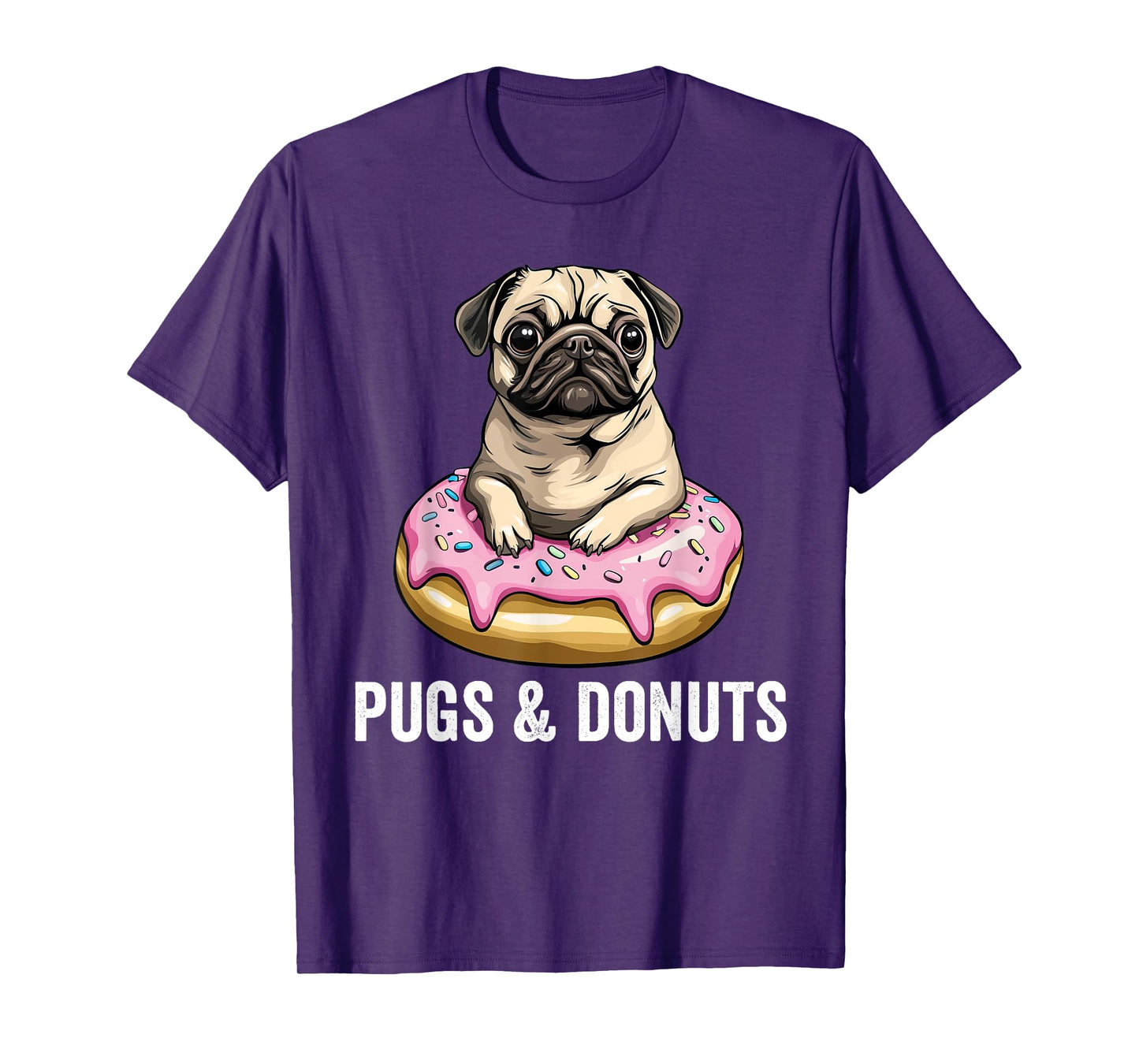 Pugs & Donuts Funny Dog Pug T-Shirt for Men Women Kids