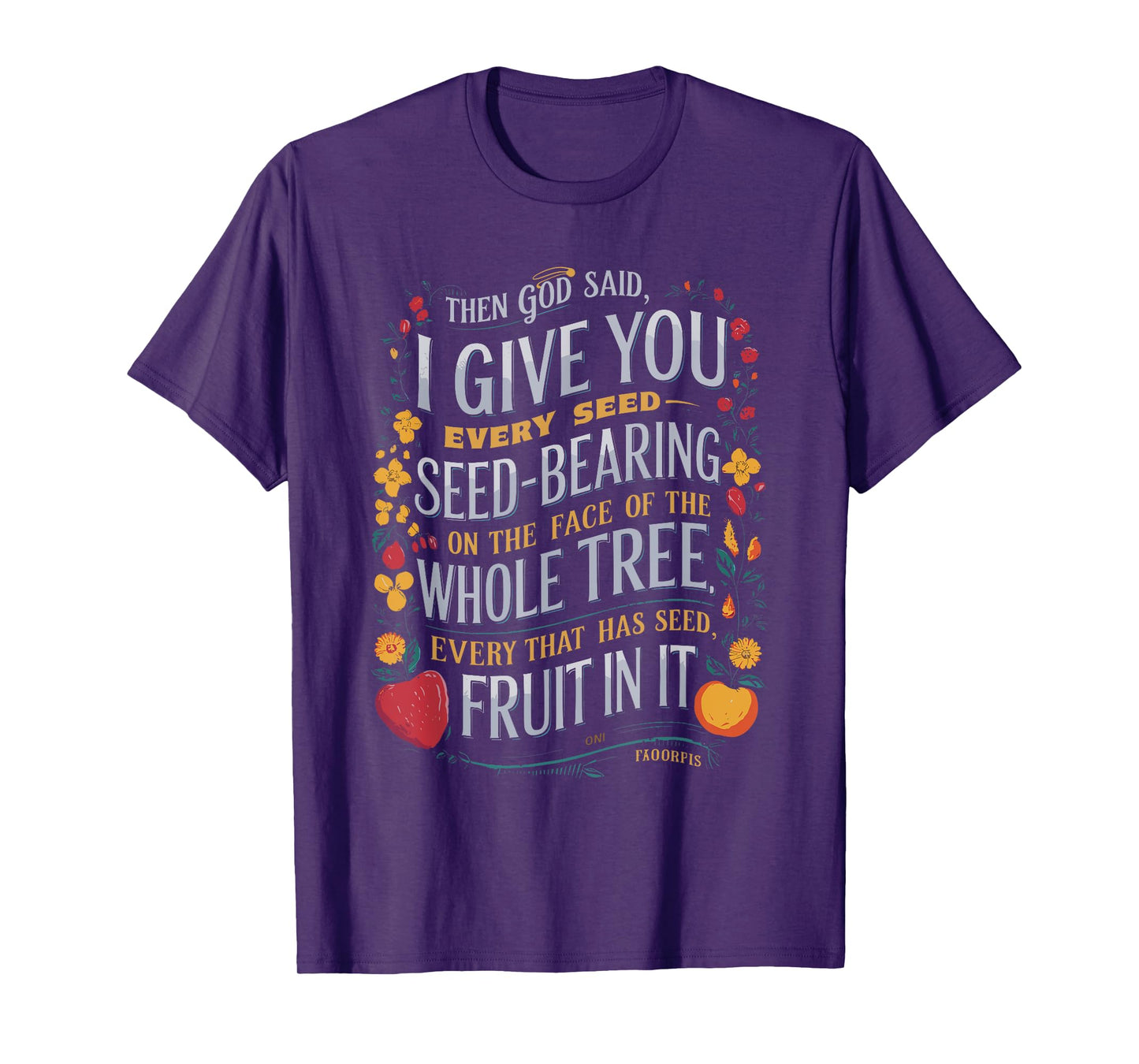 Genesis 1:29 Plant Based Diet Vegan Vegetarian Bible Verse T-Shirt