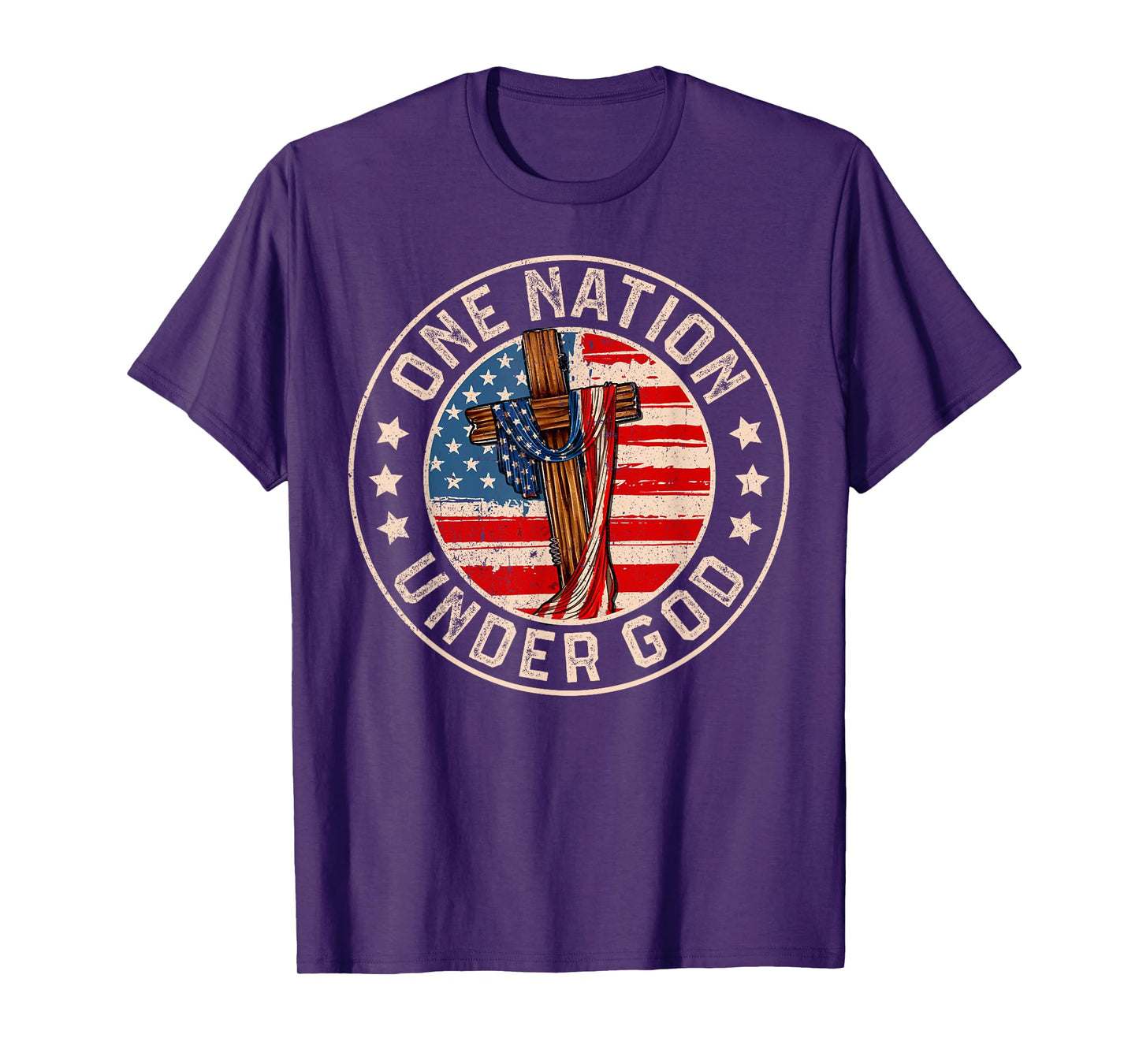 One Nation Under God American USA Flag Patriotic 4th July T-Shirt