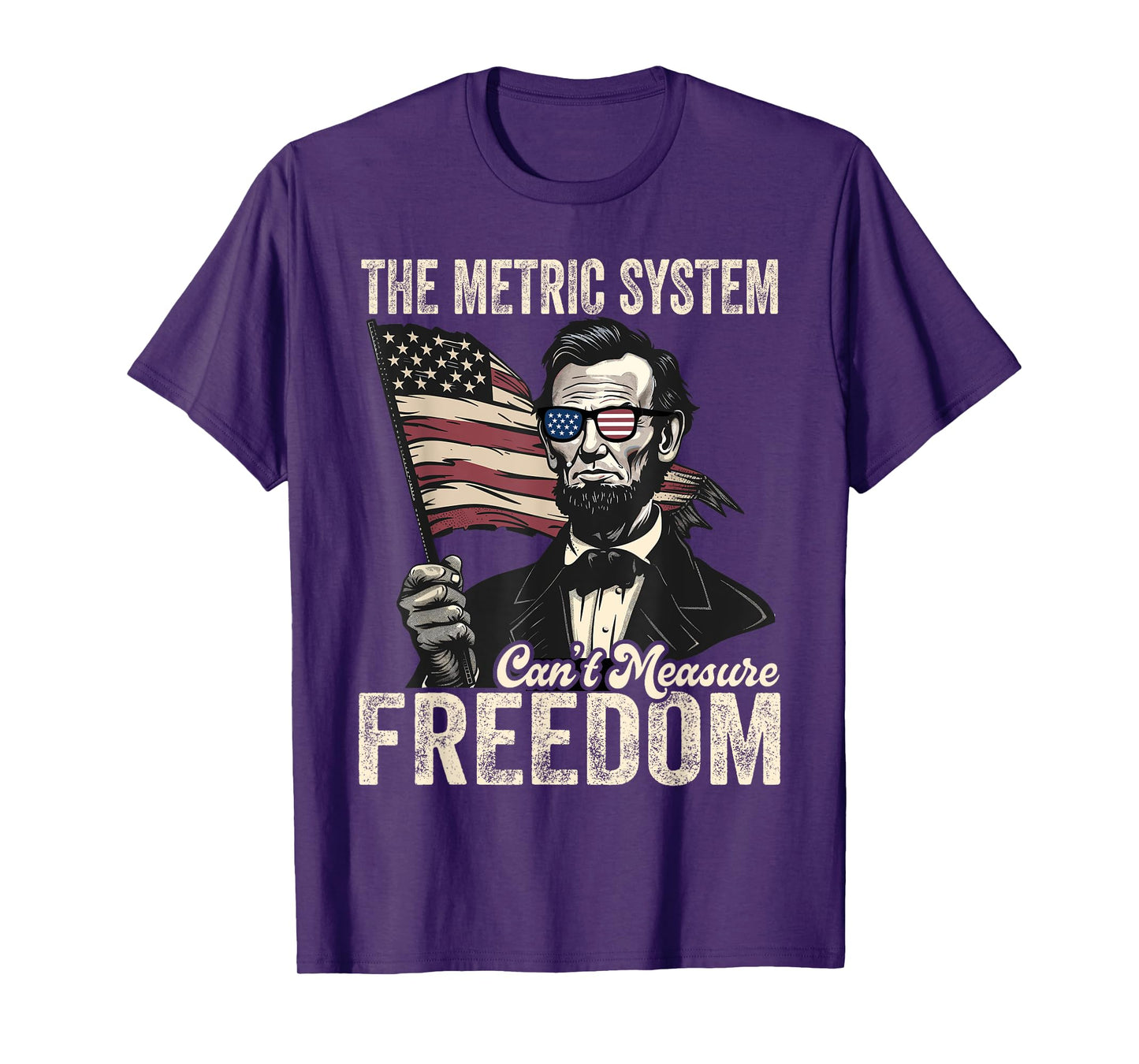 The Metric System Can't Measure Freedom 4th of July Vintage T-Shirt