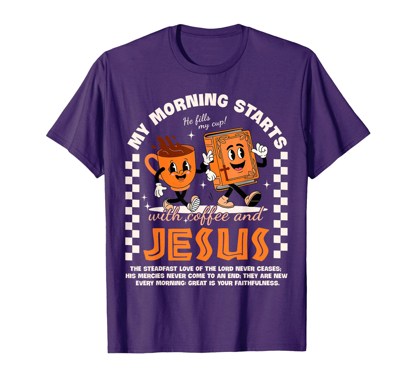 My Morning Starts with Coffee and Jesus Bible Mug Christian T-Shirt