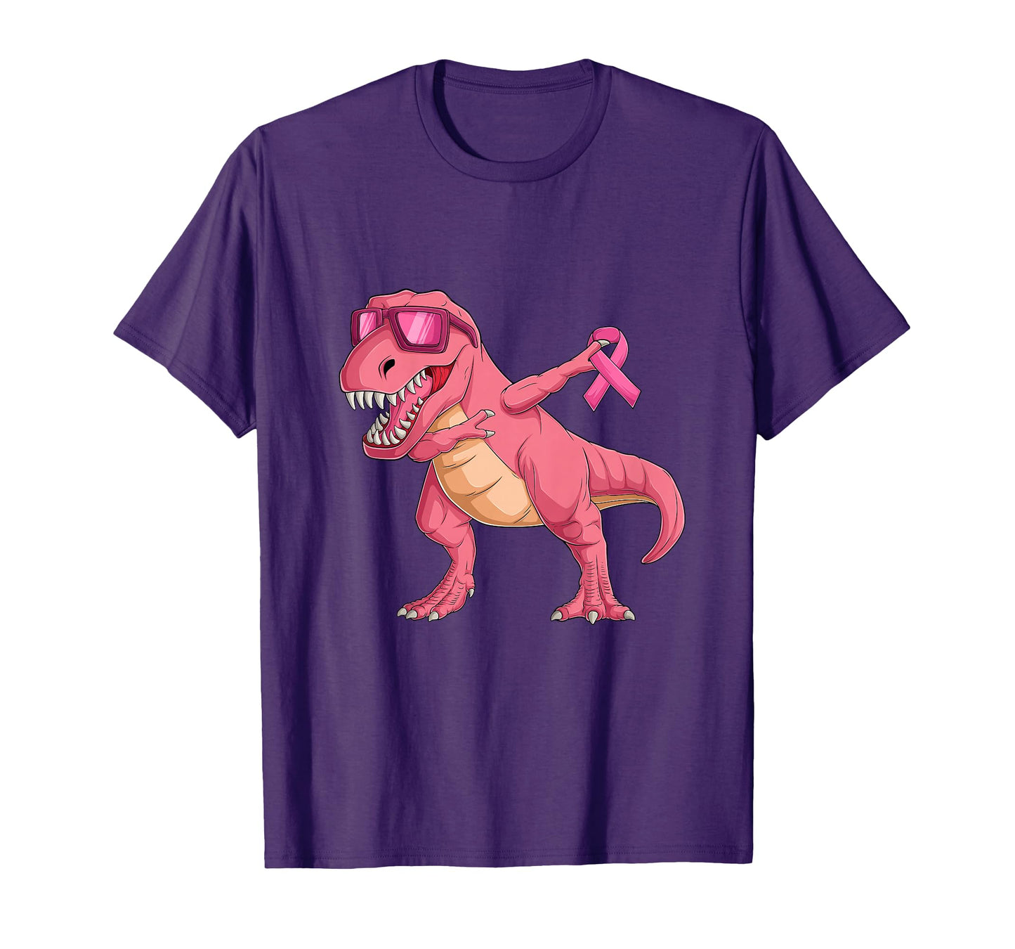Pink Ribbon T-Rex Kids Breast Cancer Awareness for Boys Kids T-Shirt
