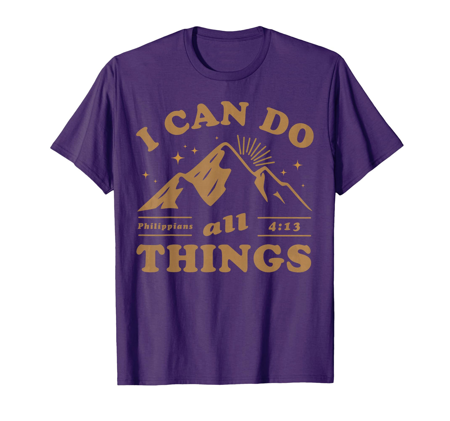 I Can Do All Things Philippians 4 13 Bible Verse Mountain T-Shirt