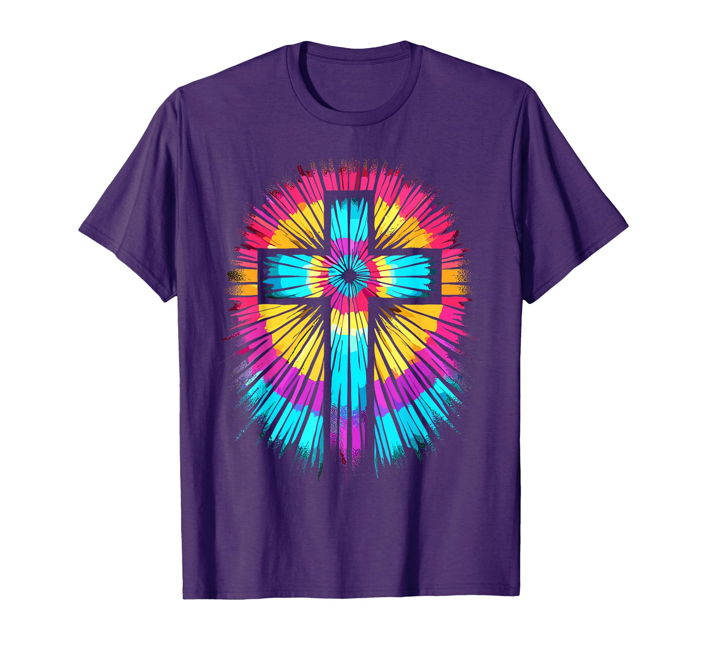 Vibrant Tie Dye Cross Christian Apparel Cross T-Shirt