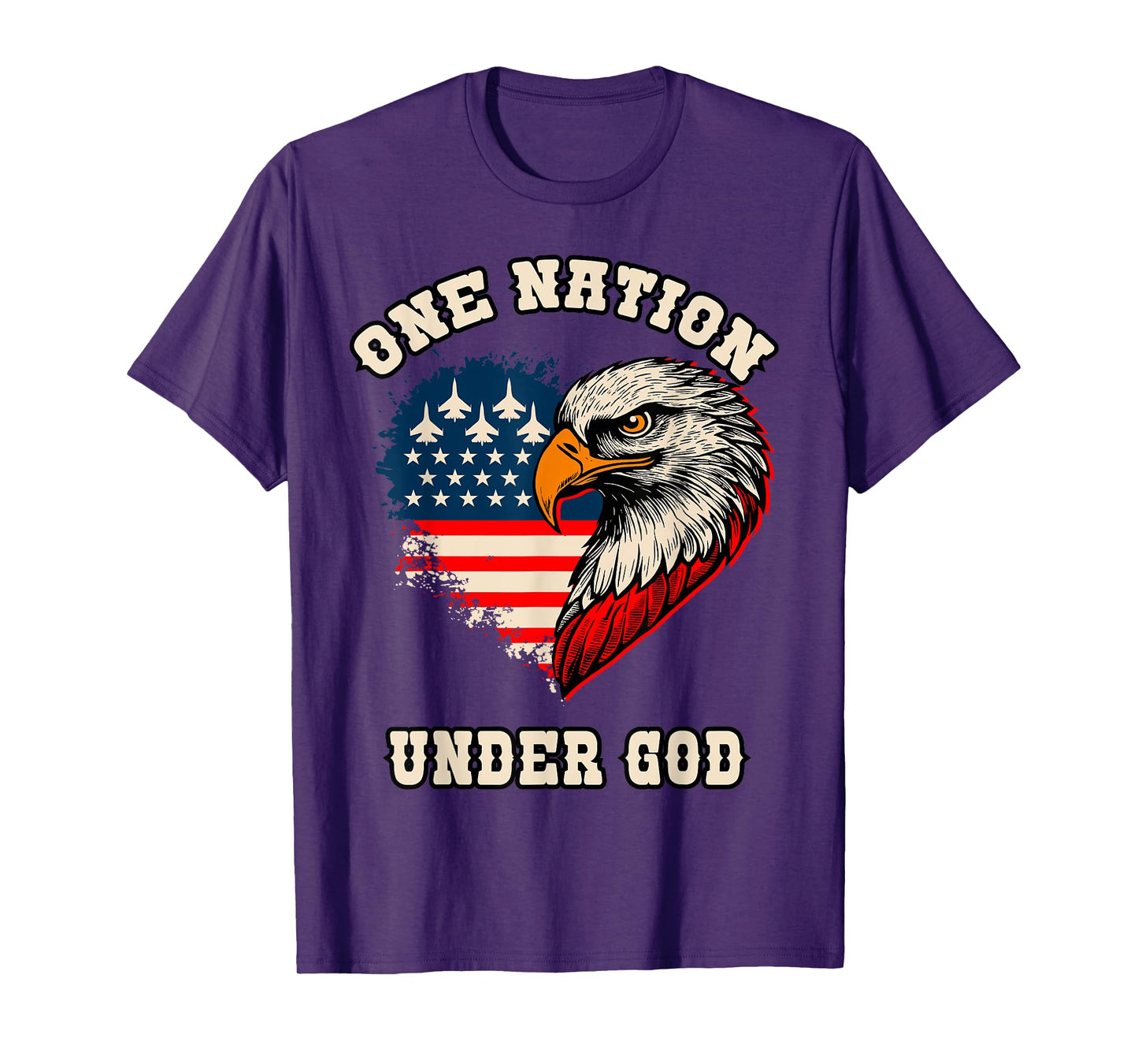 American Flag Bald Eagle July 4th Patriotic USA One Nation T-Shirt