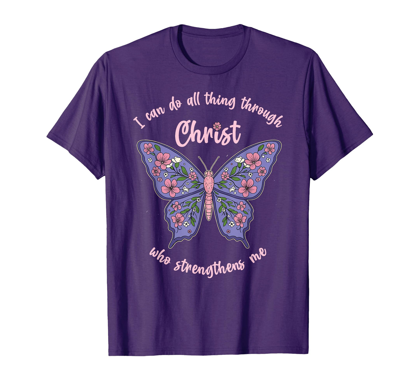 I Can Do All Things Through Christ Chinoiserie Butterfly T-Shirt