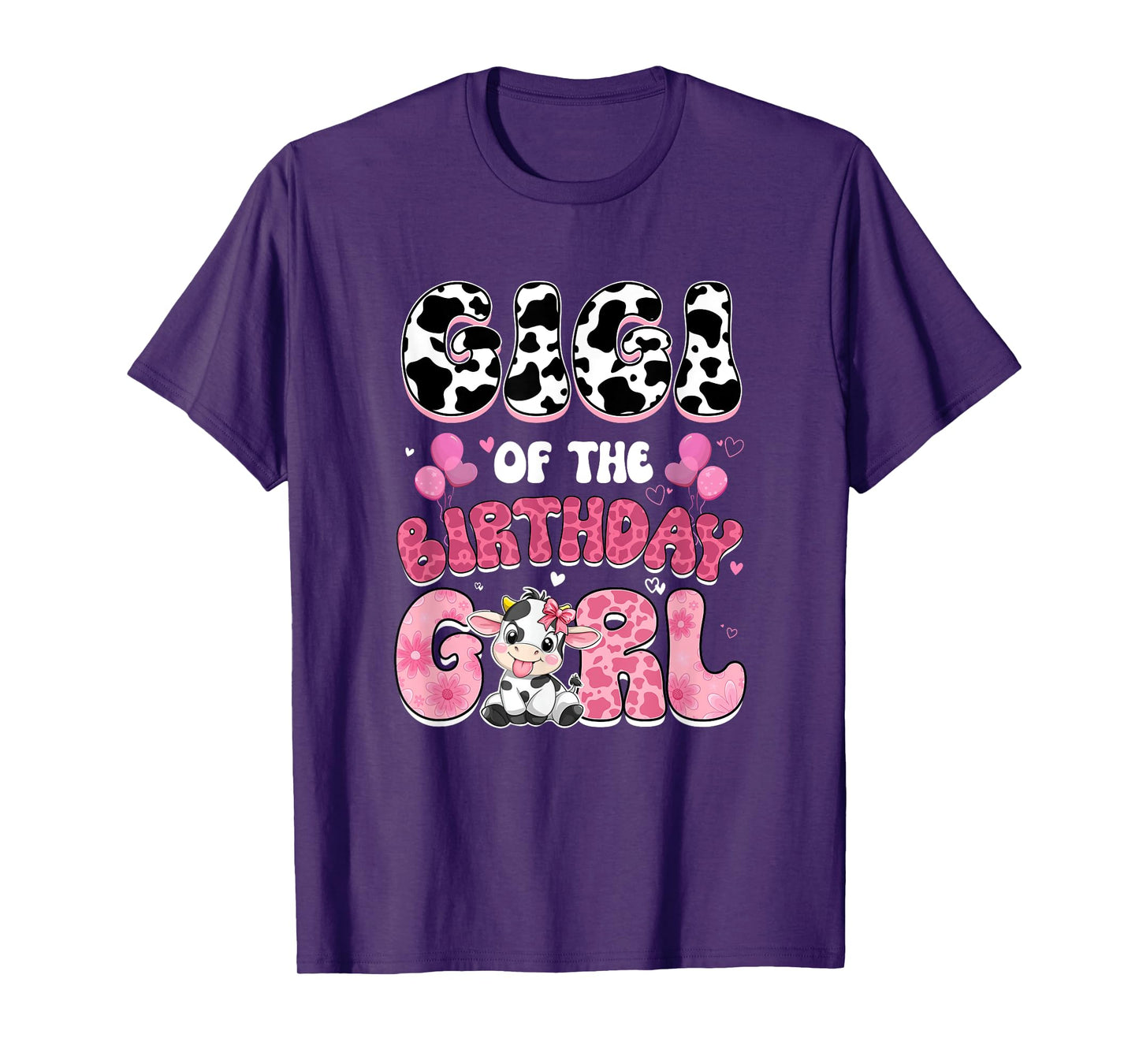 Gigi of The Birthday Girl Cow Farm Family 1St Birthday T-Shirt
