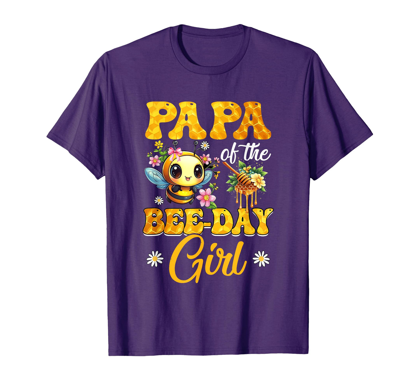 Papa Of The Birthday Girl Bee Family Birthday Party T-Shirt