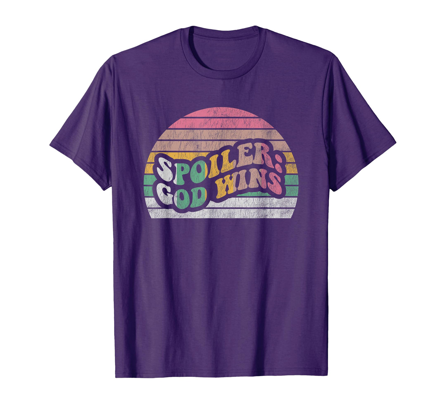 Spoiler God Wins Retro Faith Design T-Shirt