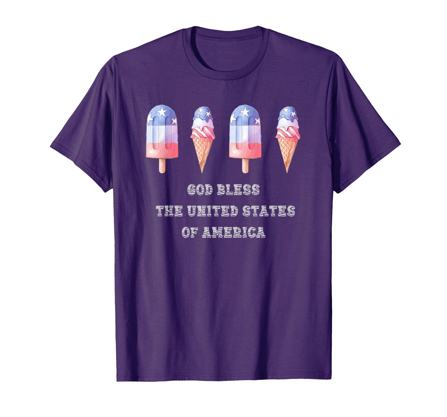 July 4th Fourth USA Popsicle God Bless The United States T-Shirt