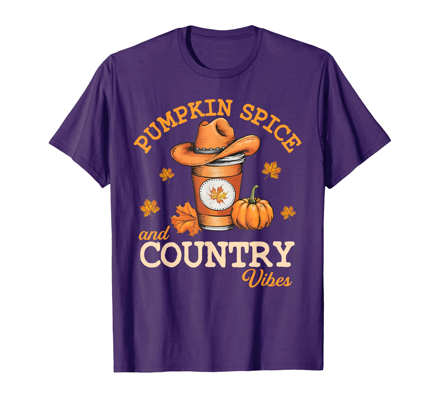 Pumpkin Spice And Country Vibes Western Fall Autumn Howdy T-Shirt