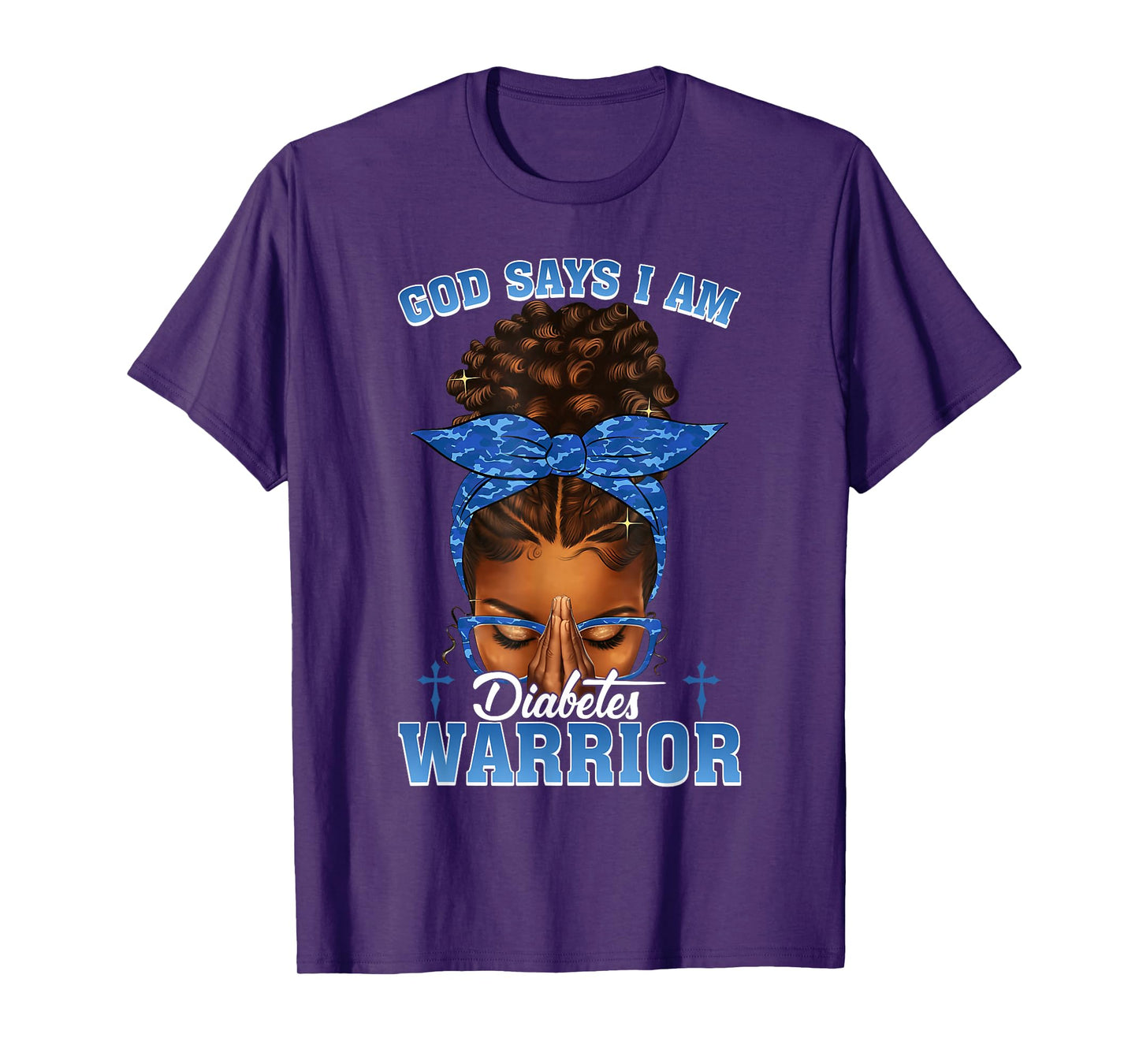 Diabetes Warrior Faith Strong Black Women Gift T-Shirt