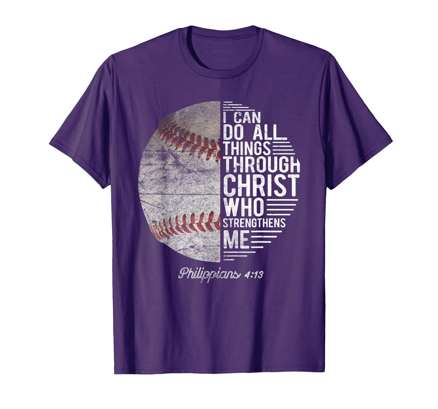 Christian Baseball Men Boys Kids Philippians Religious Gifts T-Shirt