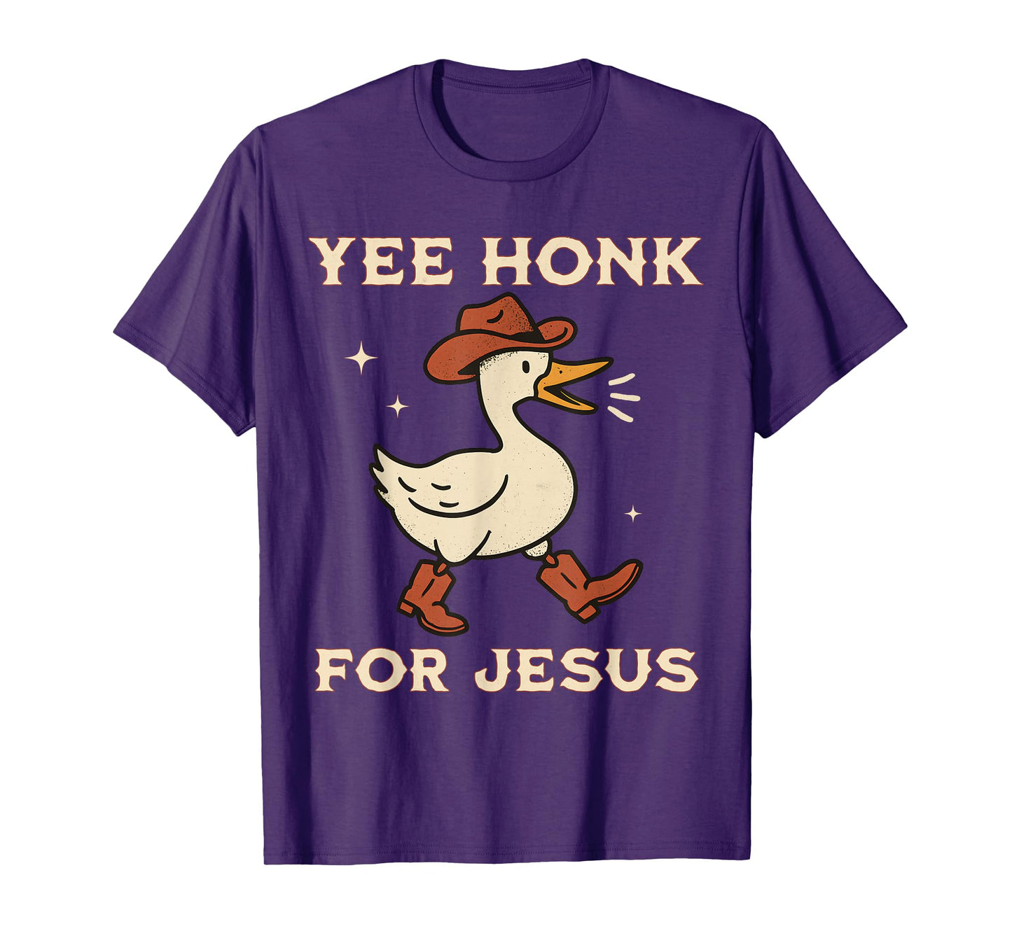 Yee Honk for Jesus Funny Christian Goose Cowgirl Western T-Shirt