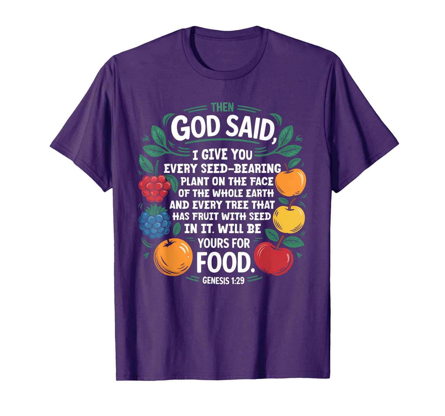 Genesis 1:29 Plant Based Diet Vegan Bible Verse T-Shirt