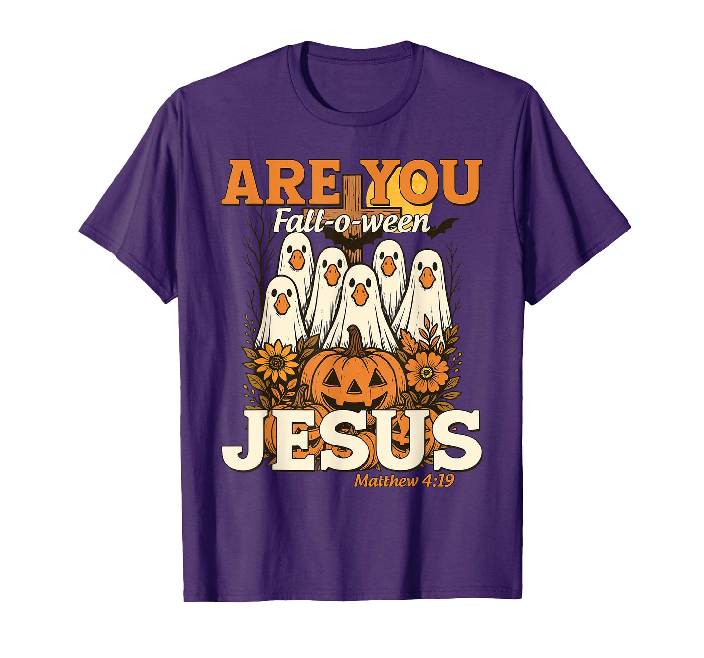 are You Fall-O-Ween Jesus Christian Halloween Pumpkins Goose T-Shirt