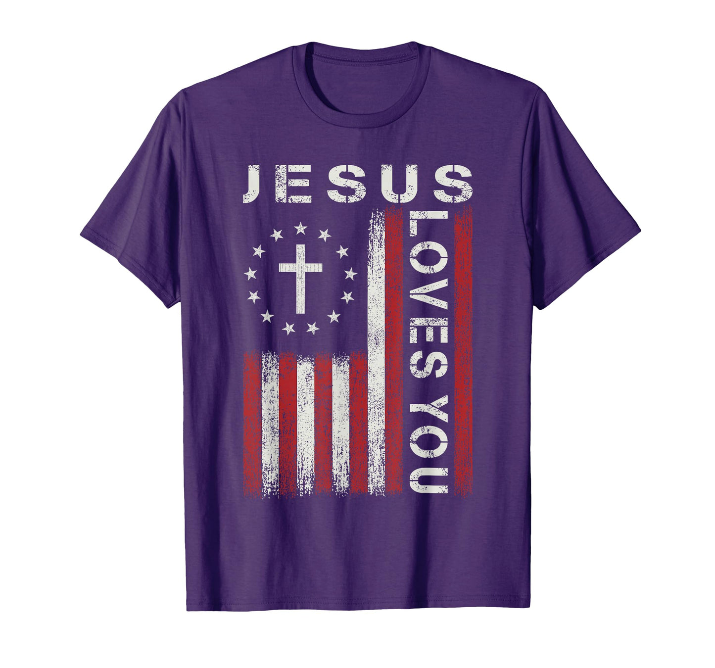 Jesus Loves You God Christian Bible Faith Cross Religious T-Shirt