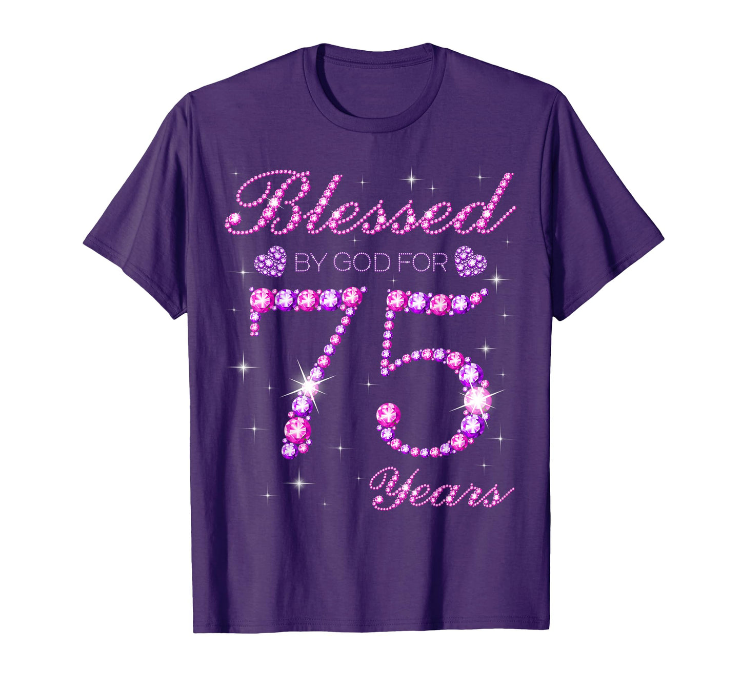 Blessed by God for 75 Years Old 75th Birthday Party T-Shirt