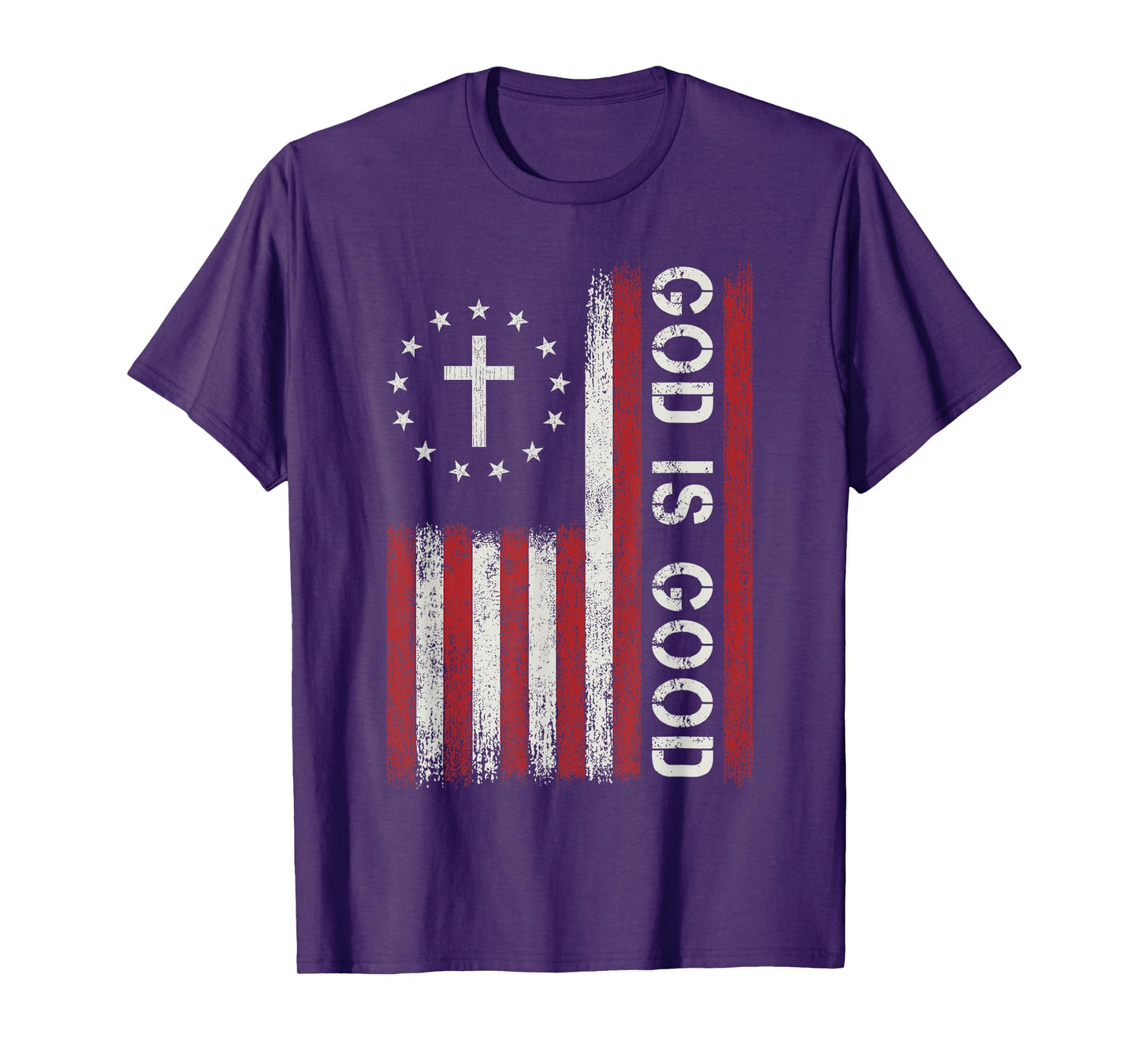 God Is Good Jesus Christian Bible Faith Cross Flag Religious T-Shirt