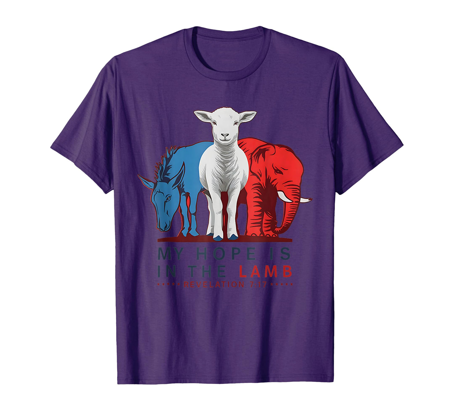 My Hope is in the Lamb Elephant Donkey USA Funny T-Shirt