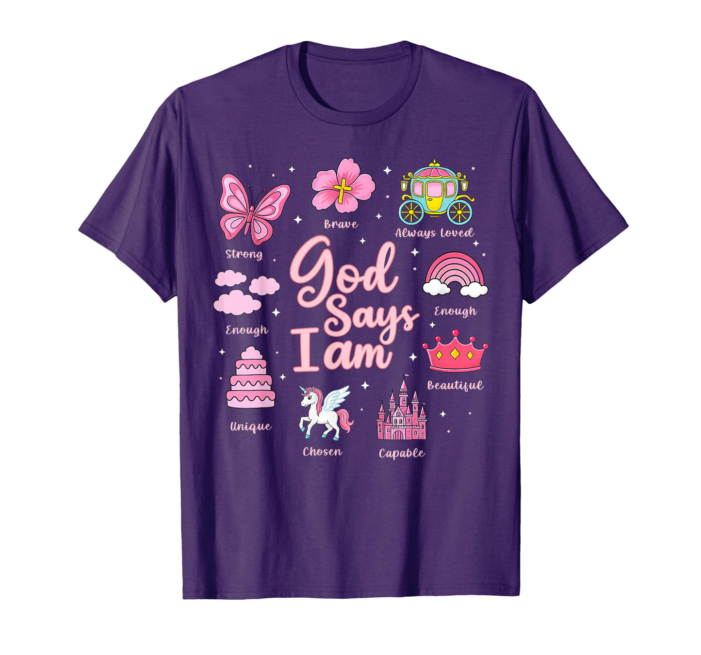 Cartoon God Say I Am Princess Girl Kids T-Shirt